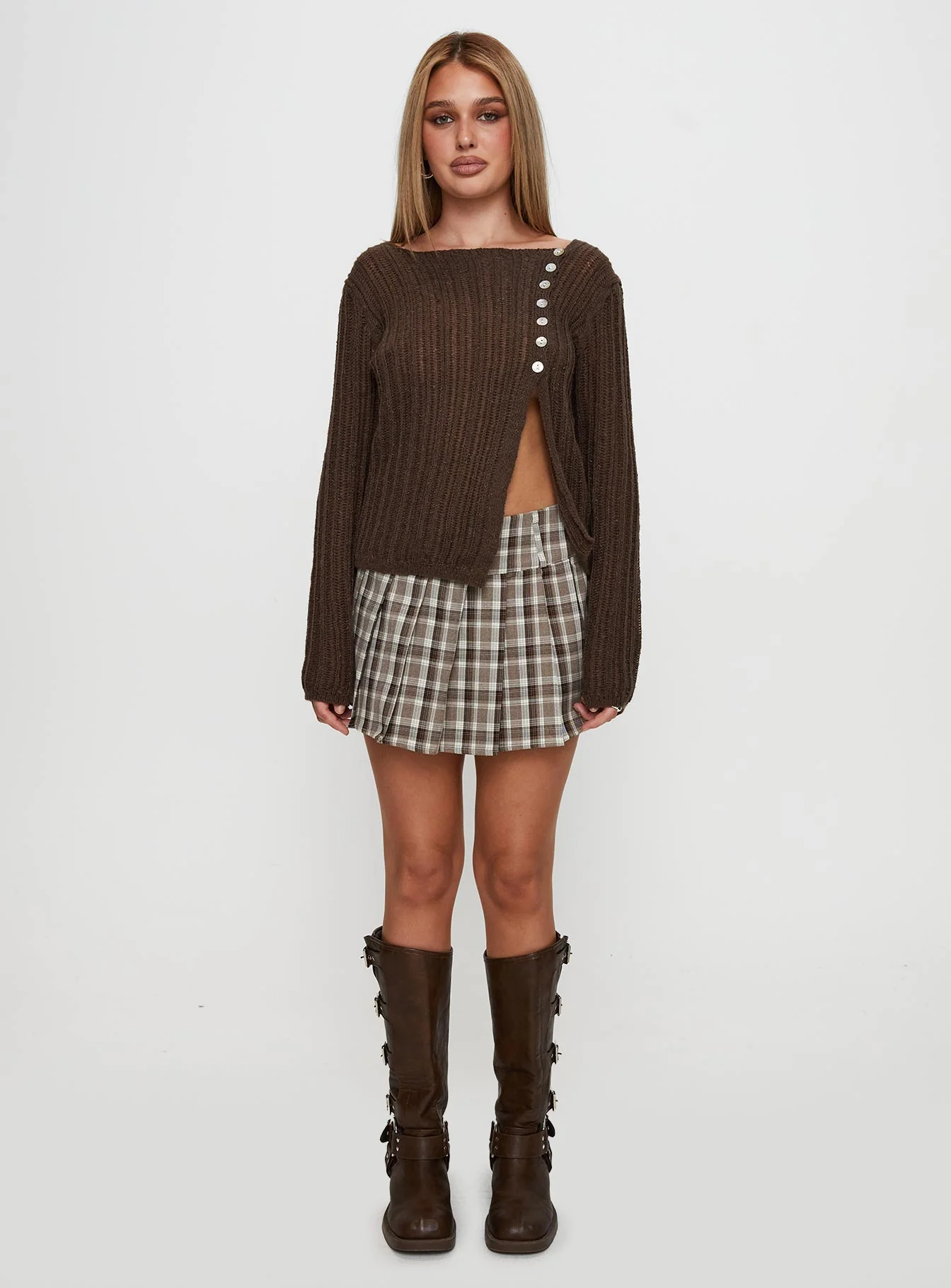 Lenker Knit Sweater Brown