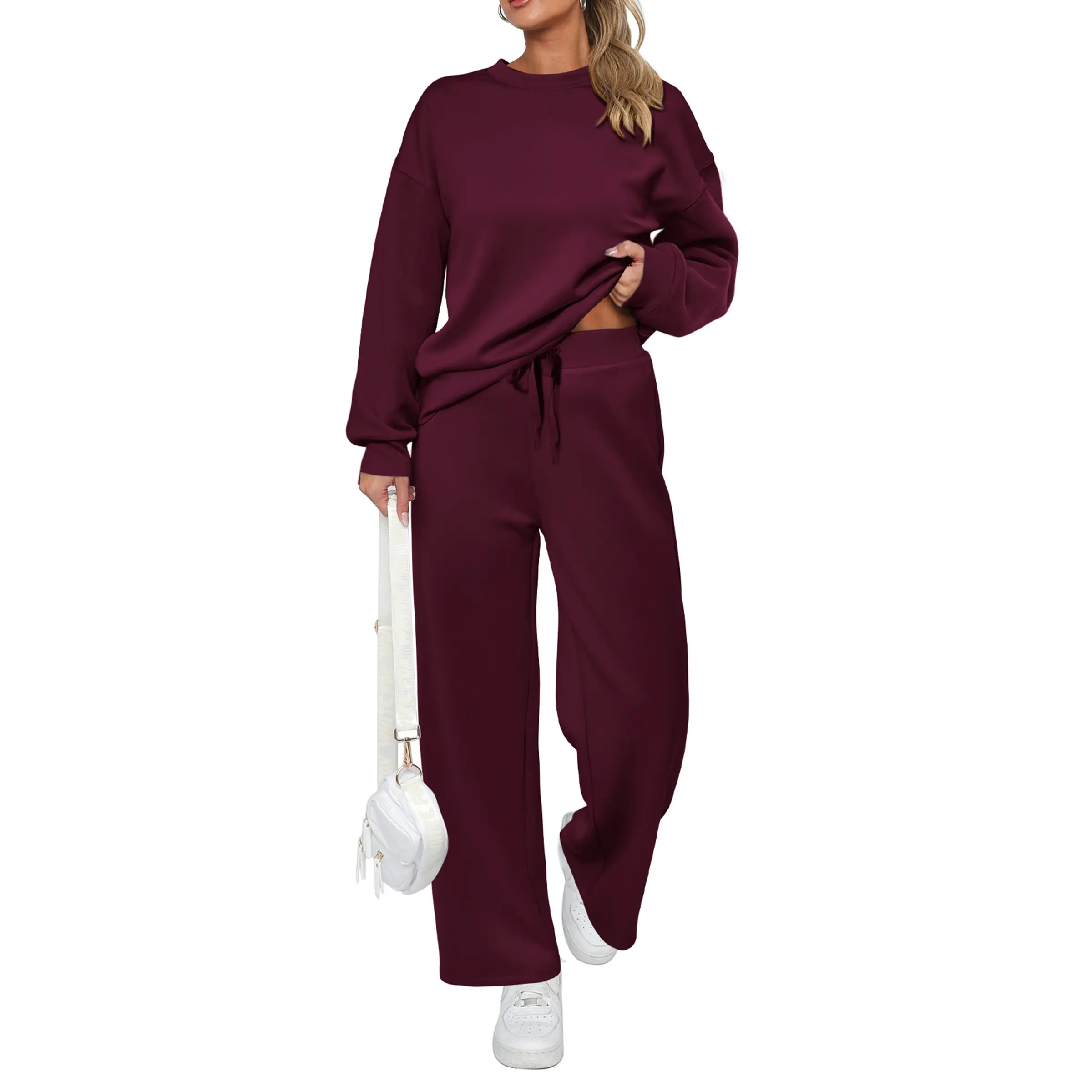 PrettyGarden Women's 2 Piece Outfits Long Sleeve Pullover Tops And Long Pants Lounge Sets Tracksuit