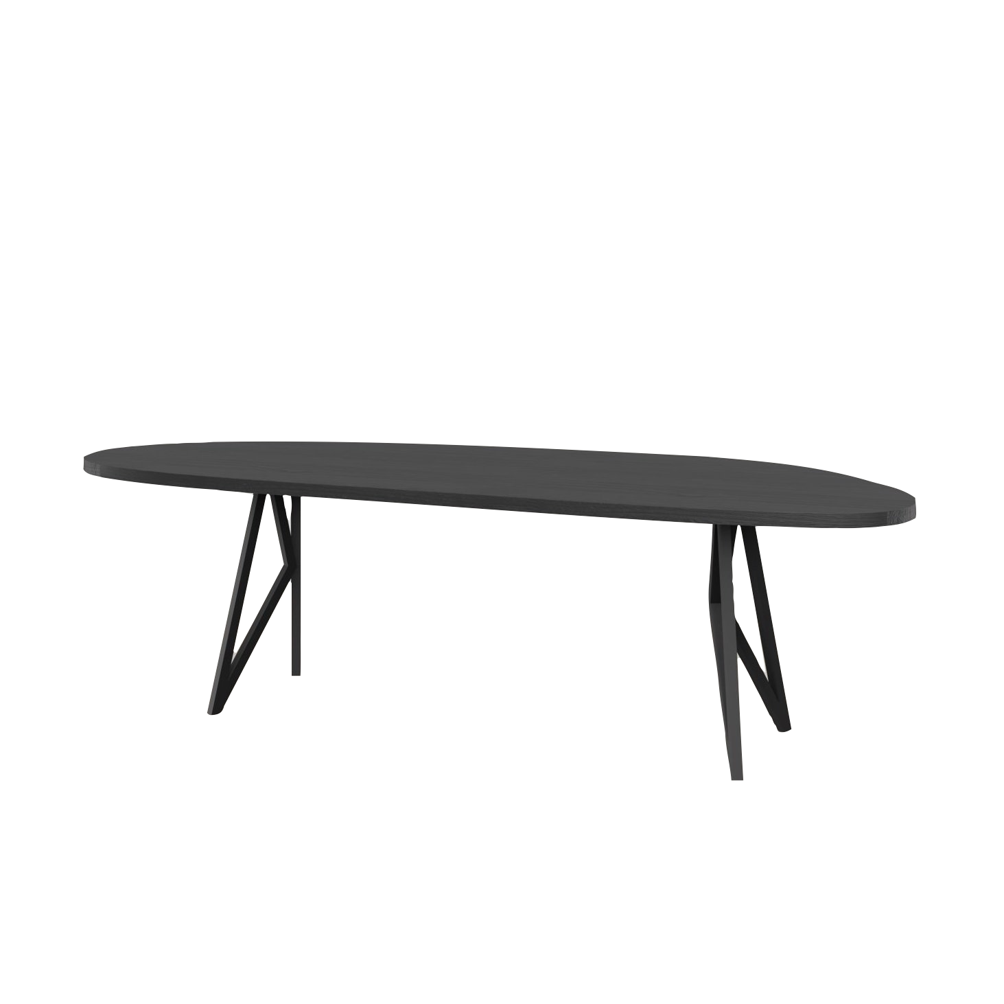 Studio HENK tafel Butterfly Blob - zwart frame, zwarte beits 220 x 100 | Zwarte Beits | Rechte Rand | Frame Zwart
