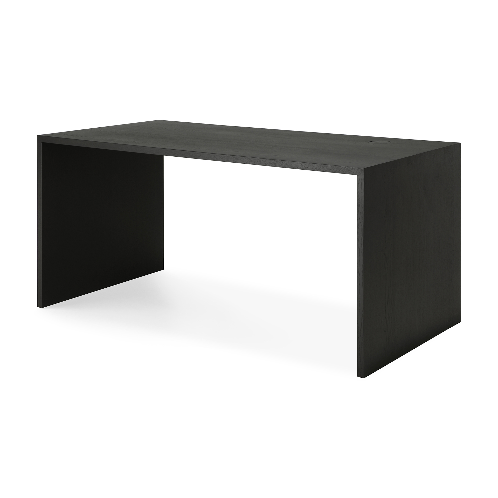 U desk - 160x80 - zwart eiken