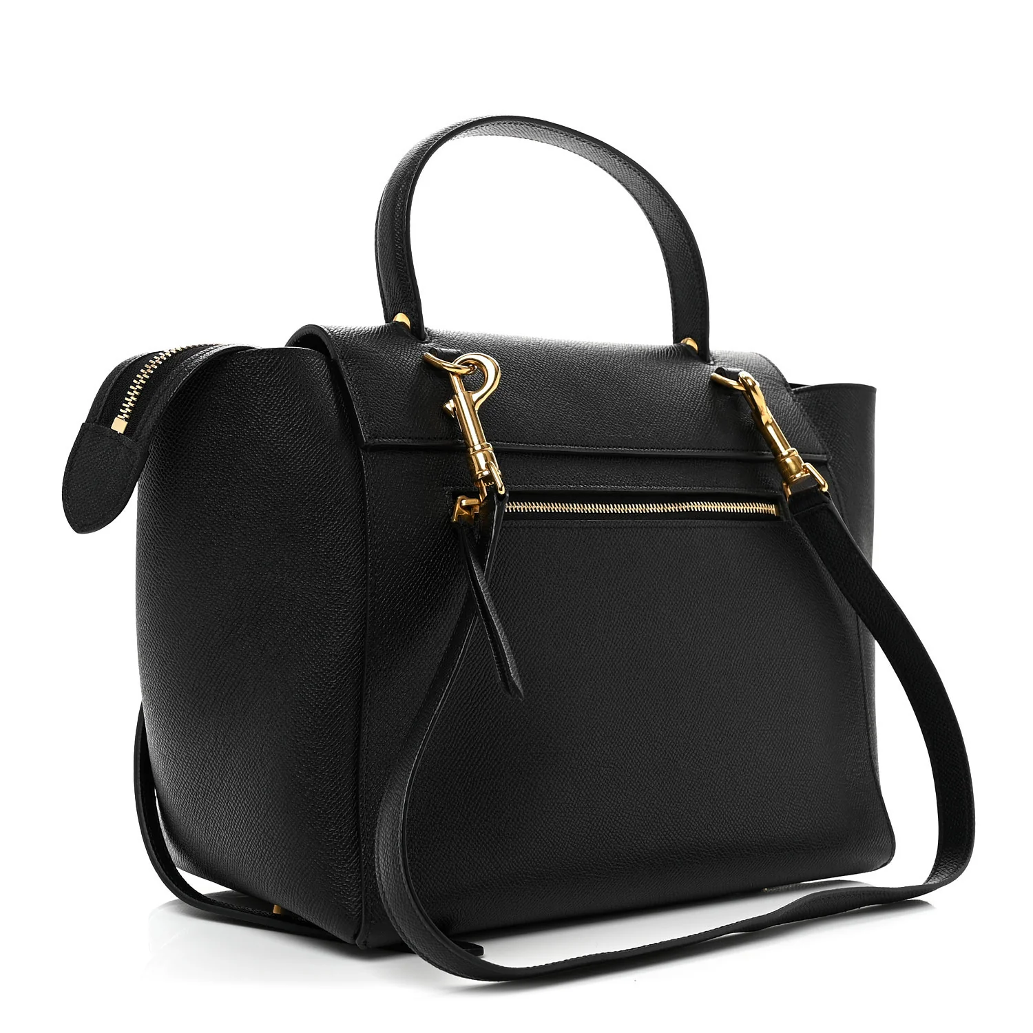 Grained Calfskin Mini Belt Bag Black - Top Club