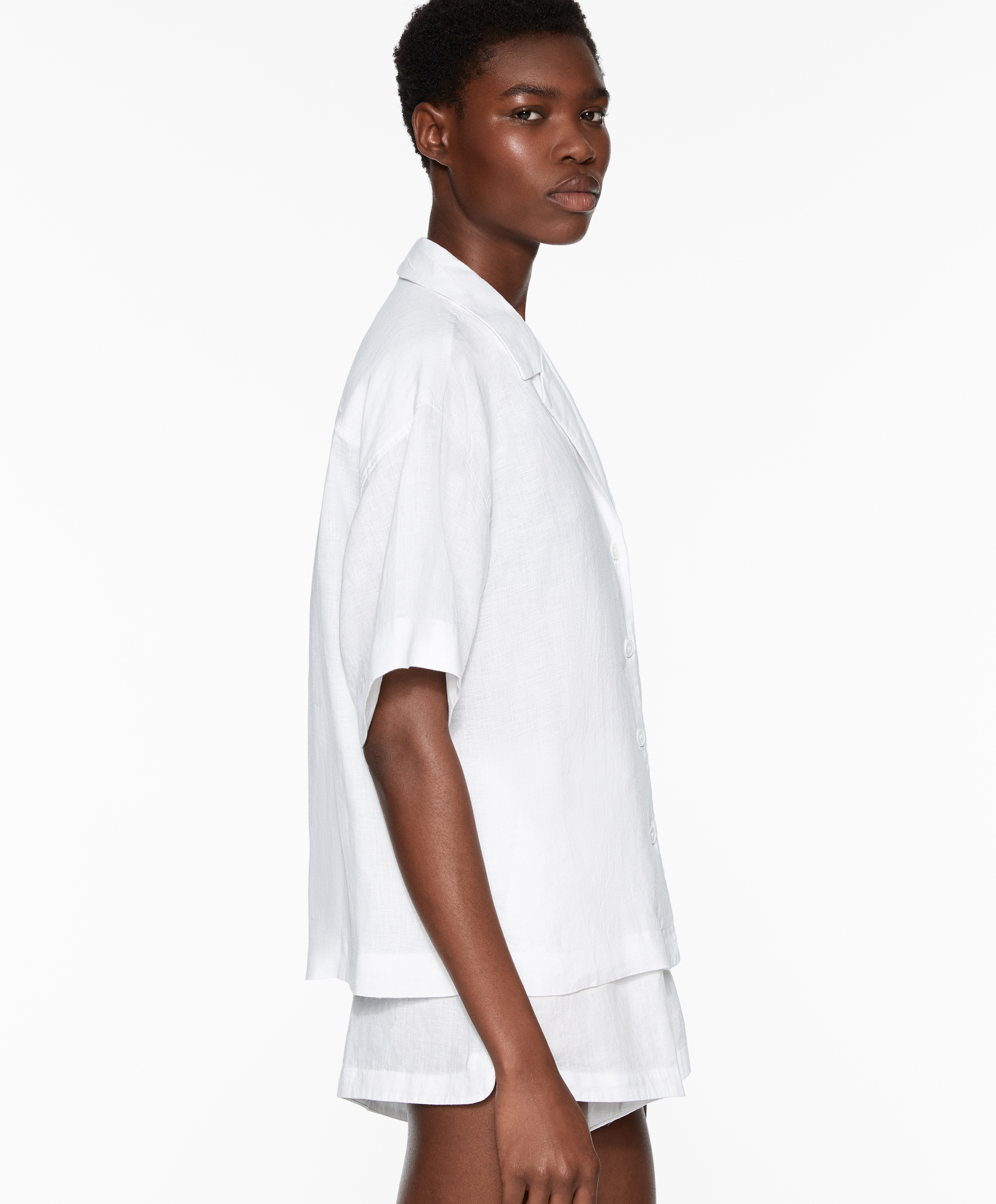 OYSHO 100% linen short sleeve shirt