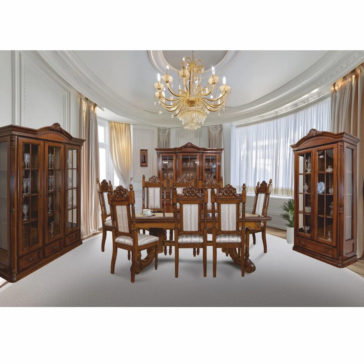 Luxury baroque display cabinet dark brown 122.7 x H. 220 cm - Baroque furniture