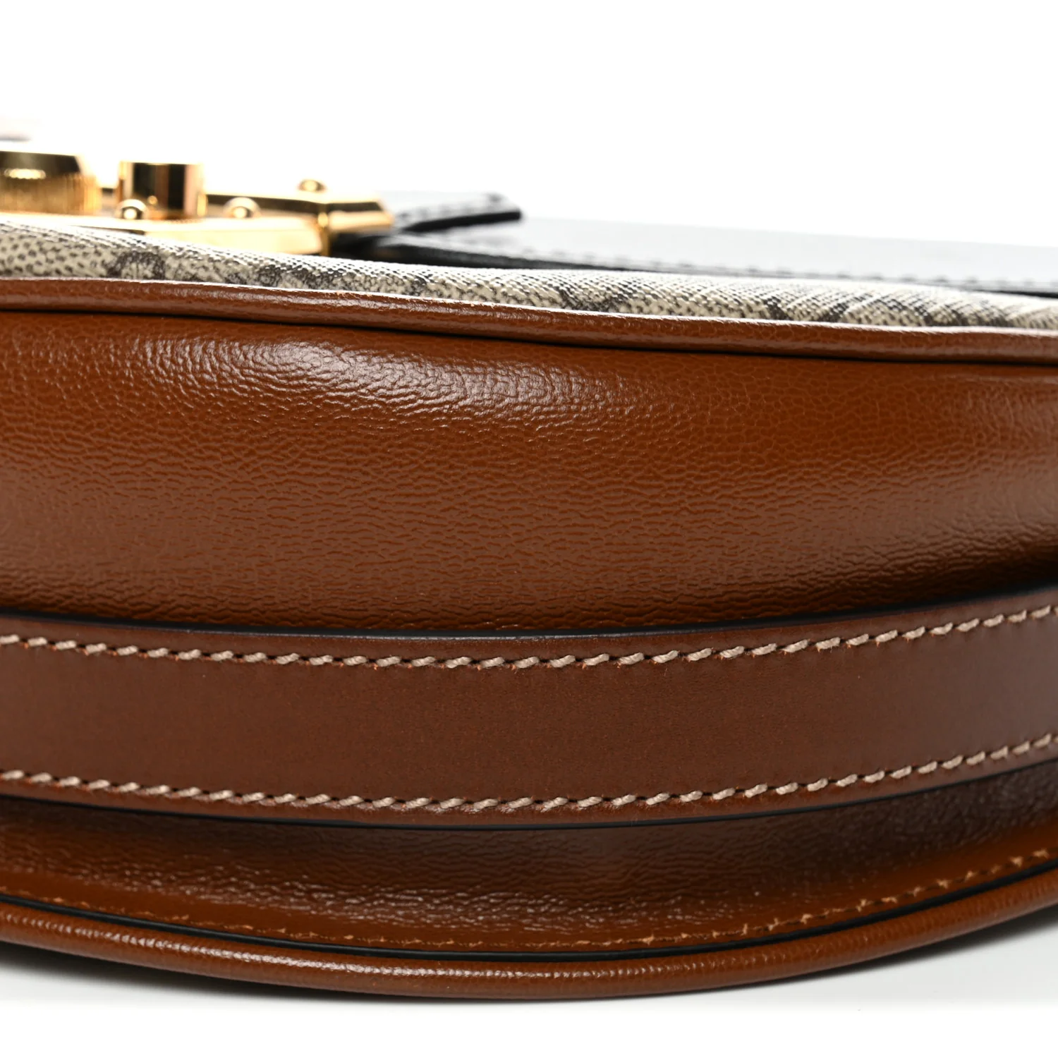 GG Supreme Monogram Calfskin Small Padlock Messenger Shoulder Bag Beige Black Cuir - Top Club