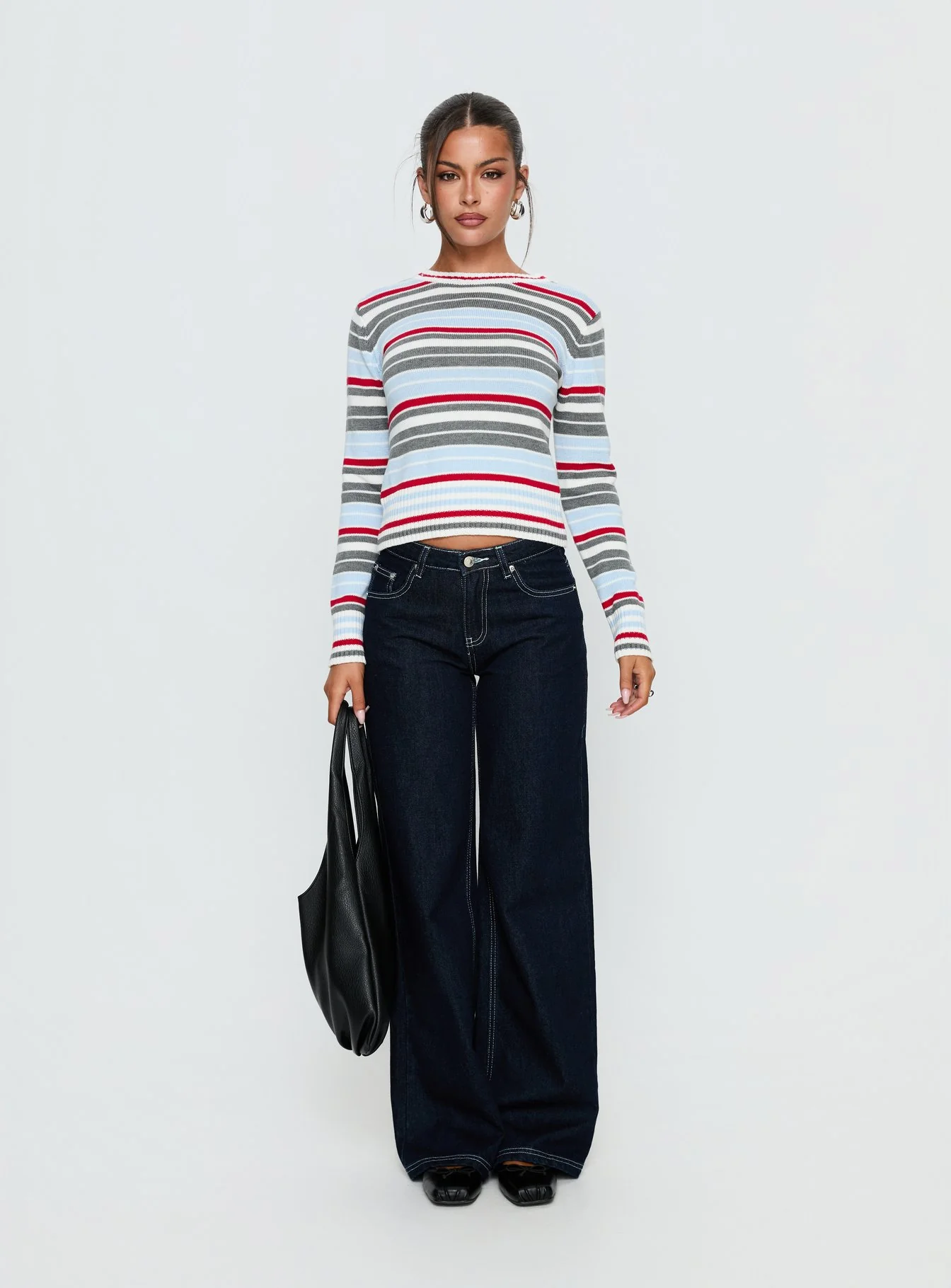 Briette Long Sleeve Top Blue / Red Stripe