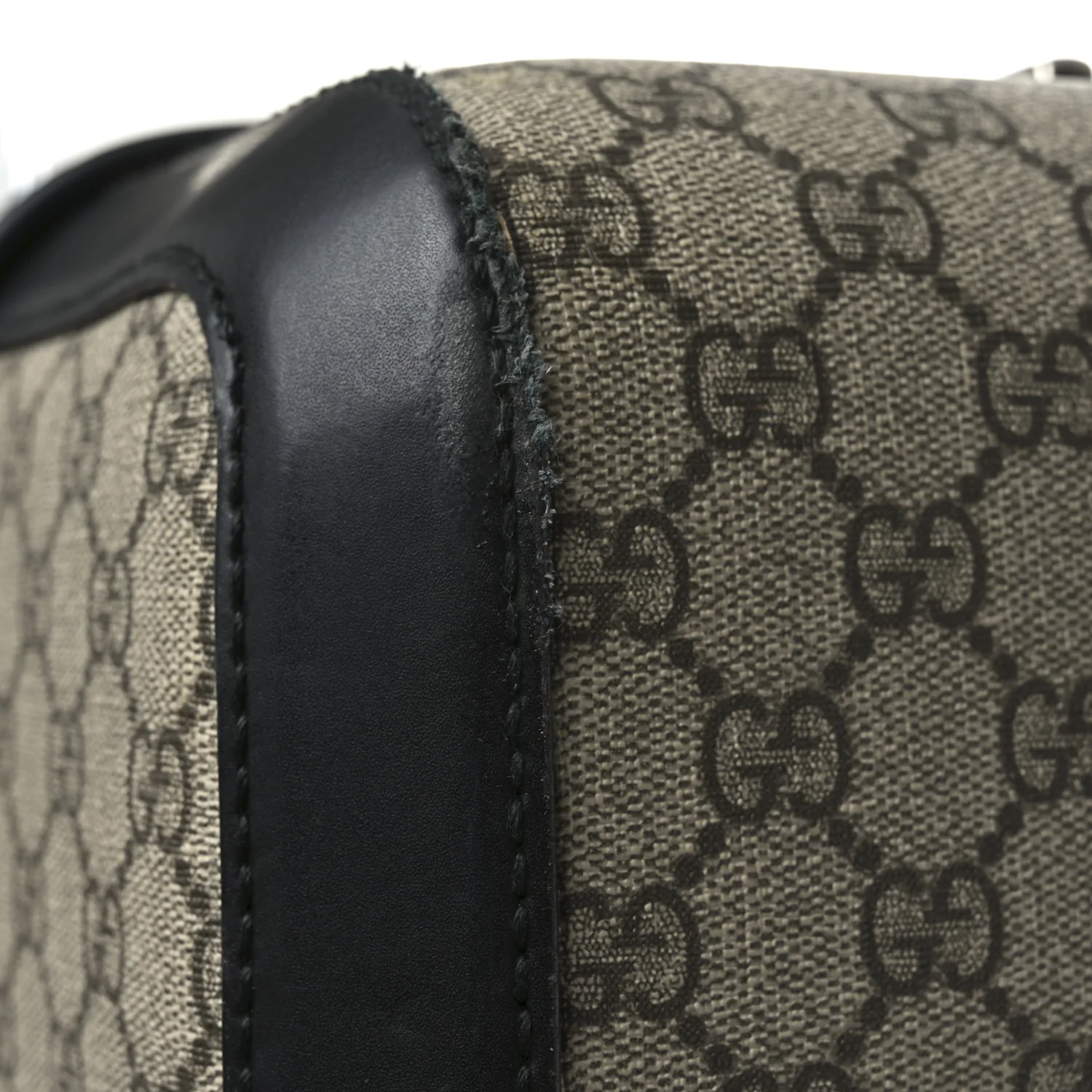 GG Supreme Monogram Four Wheel Suitcase Black - Top Club
