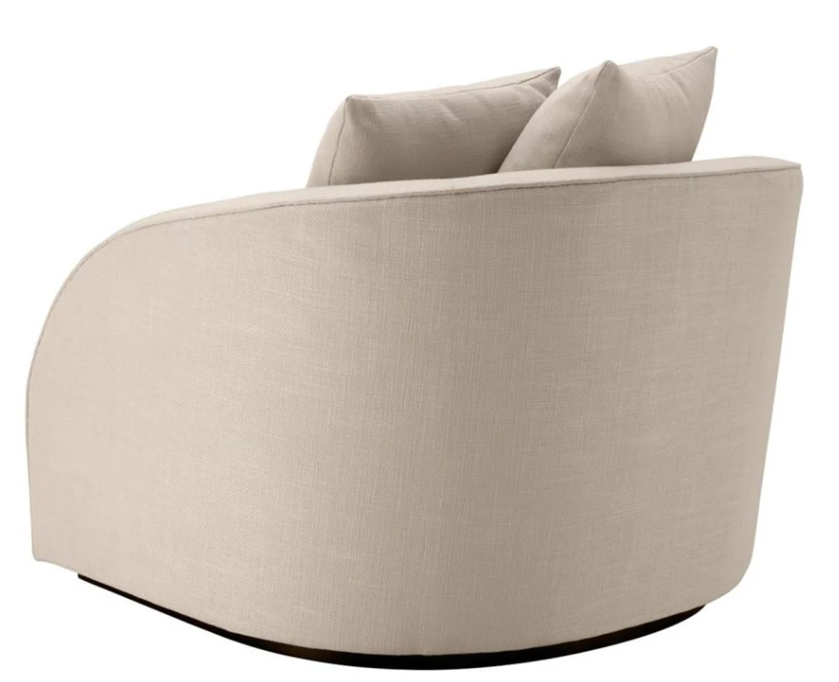 Luxury hotel salon armchair natural color 101 x 91 x H. 72 cm - living room furniture