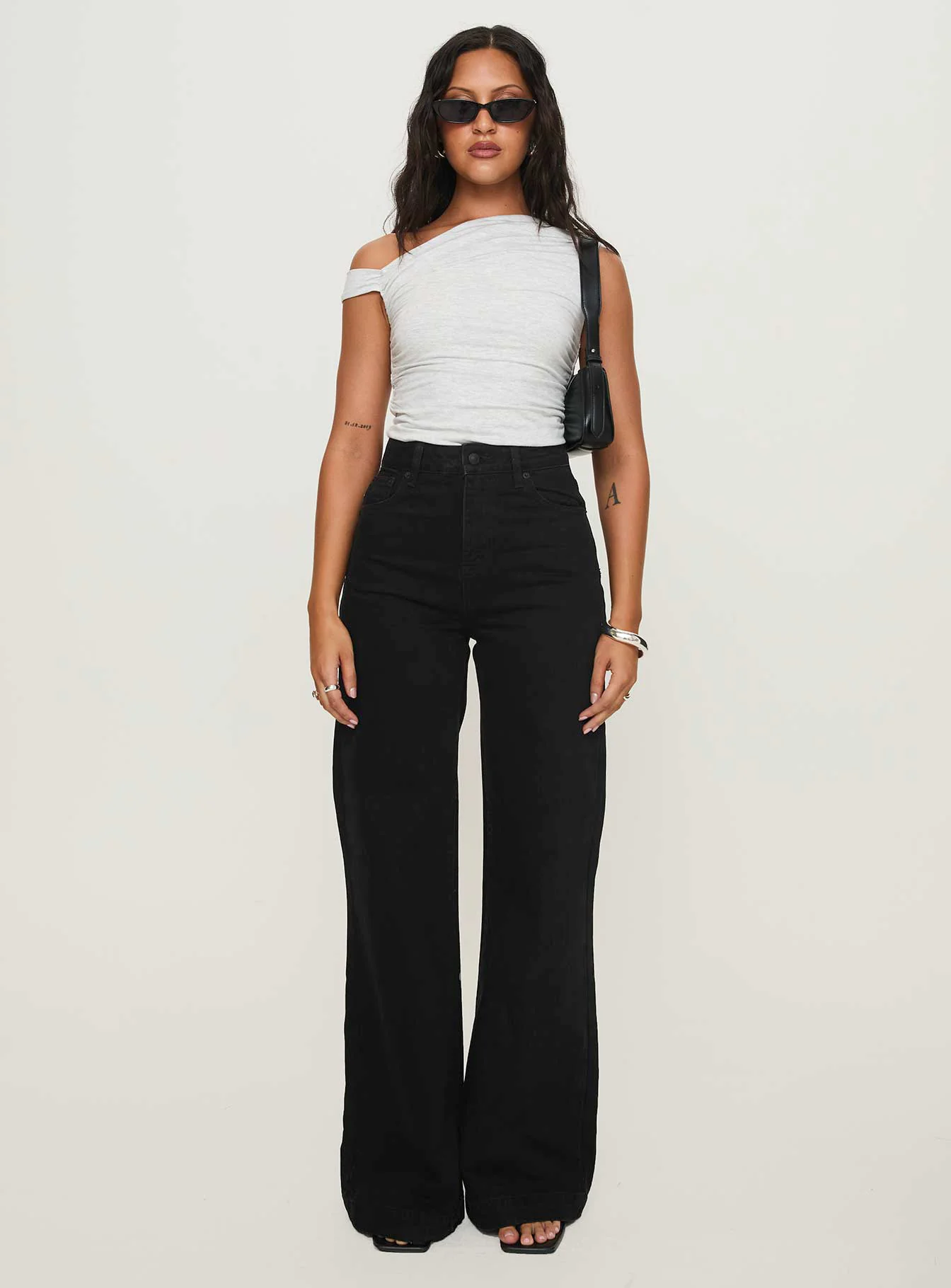 Goldie High Rise Wide Leg Jeans True Black