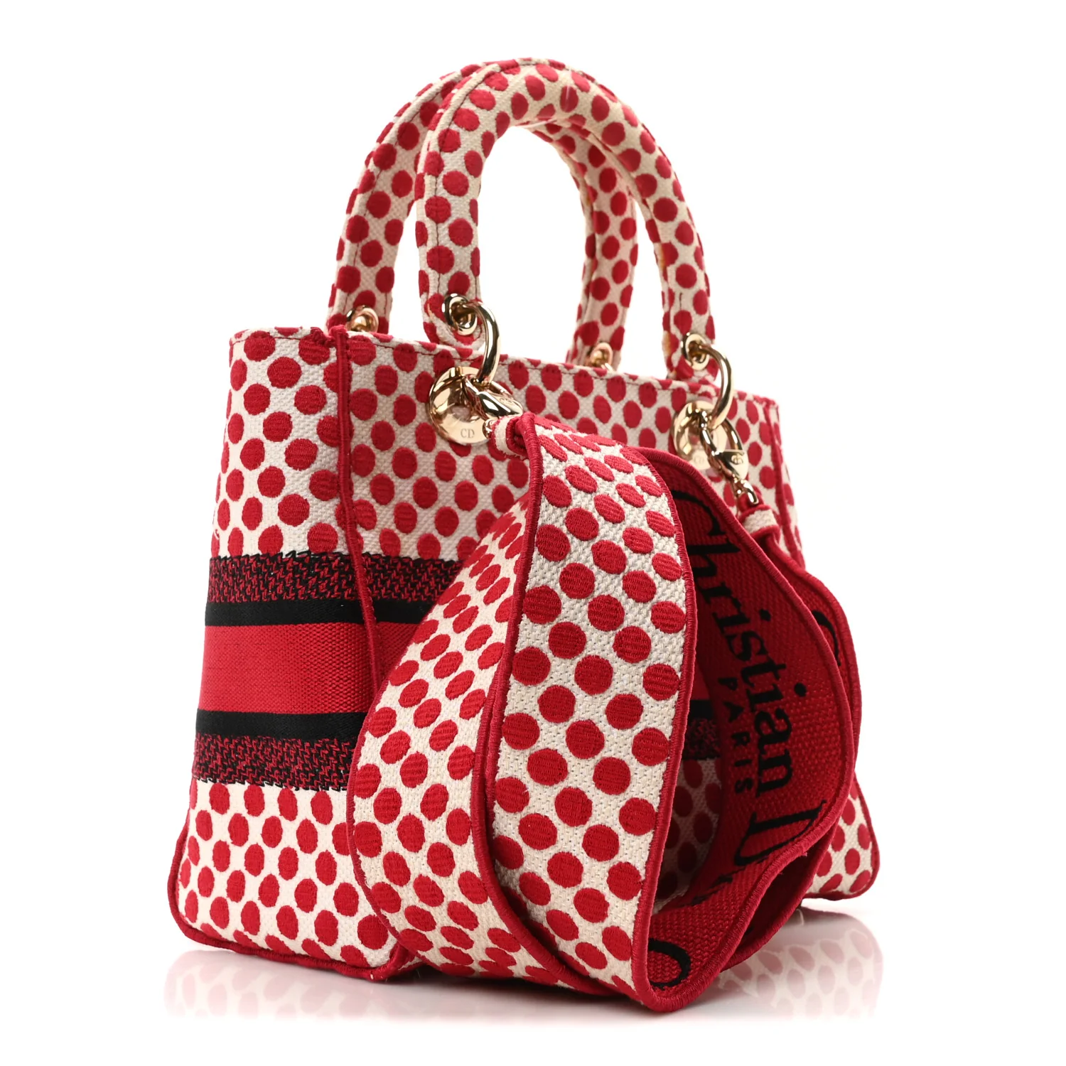 Canvas Medium DiorAmour Dots Lady D-Lite Red - Top Club