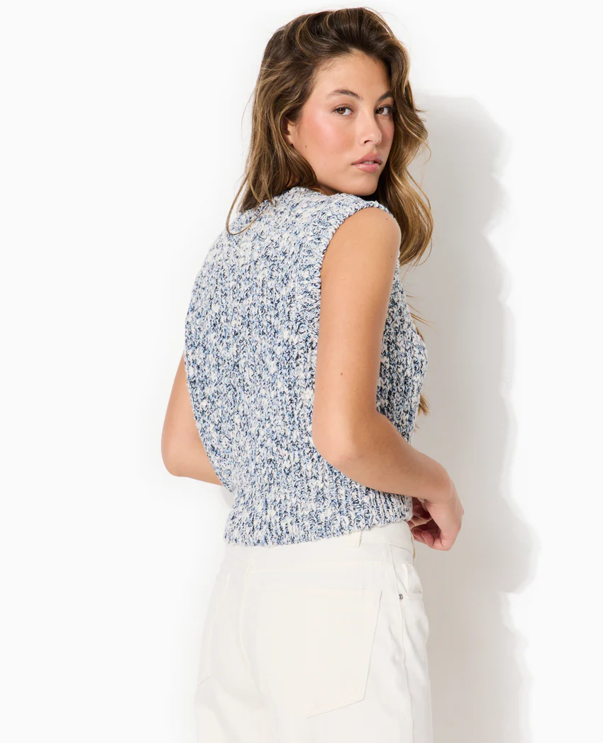 Pimkie Pull sans manches en maille moulinée