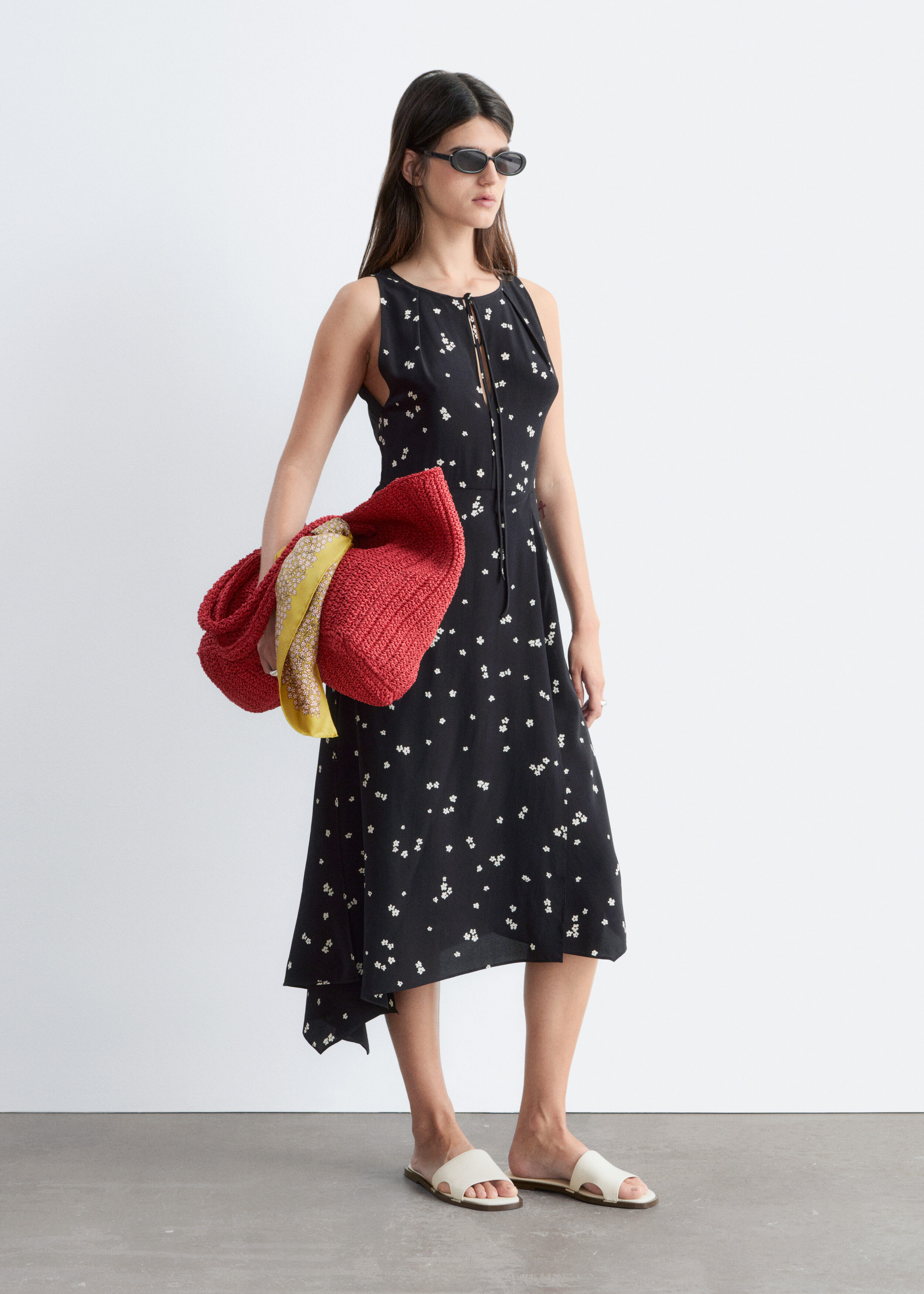 & Other Stories FLORAL SILK MAXI DRESS