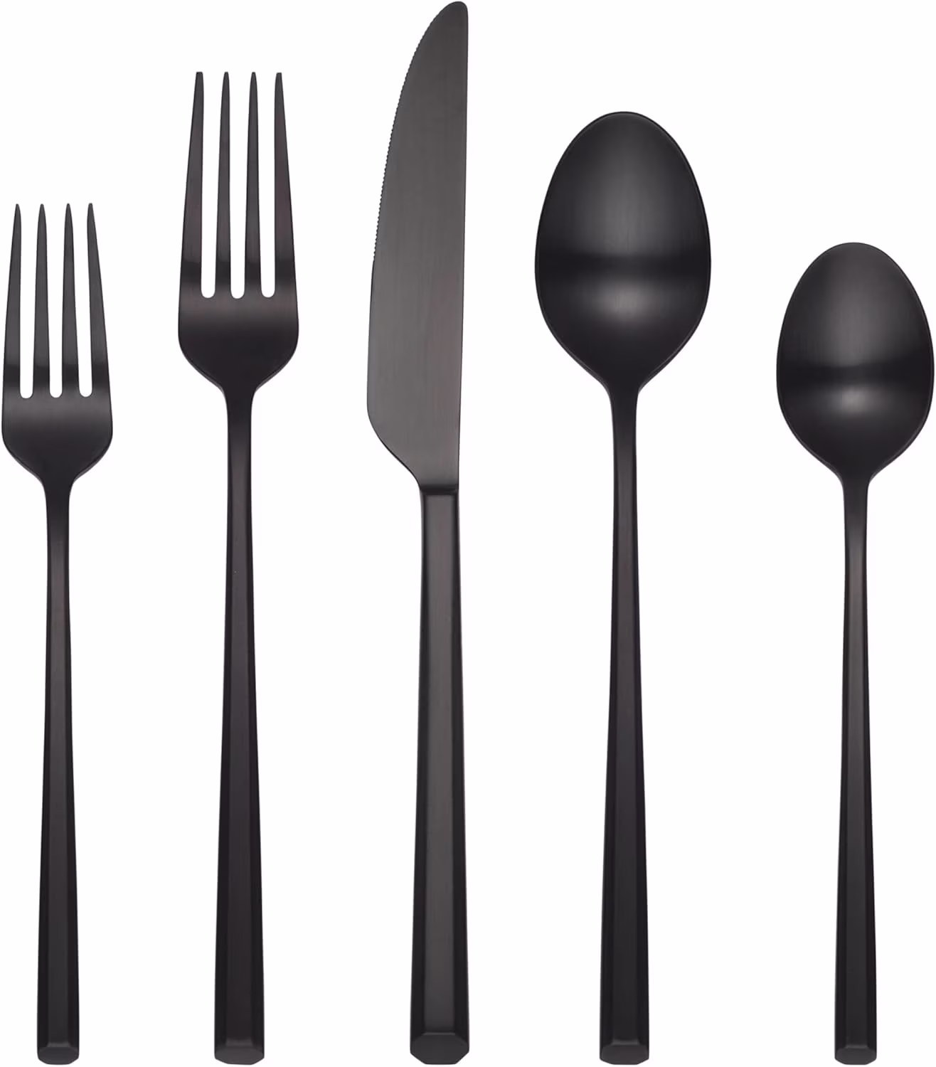 Cambridge Isobel Black Satin 20-Piece Flatware Set