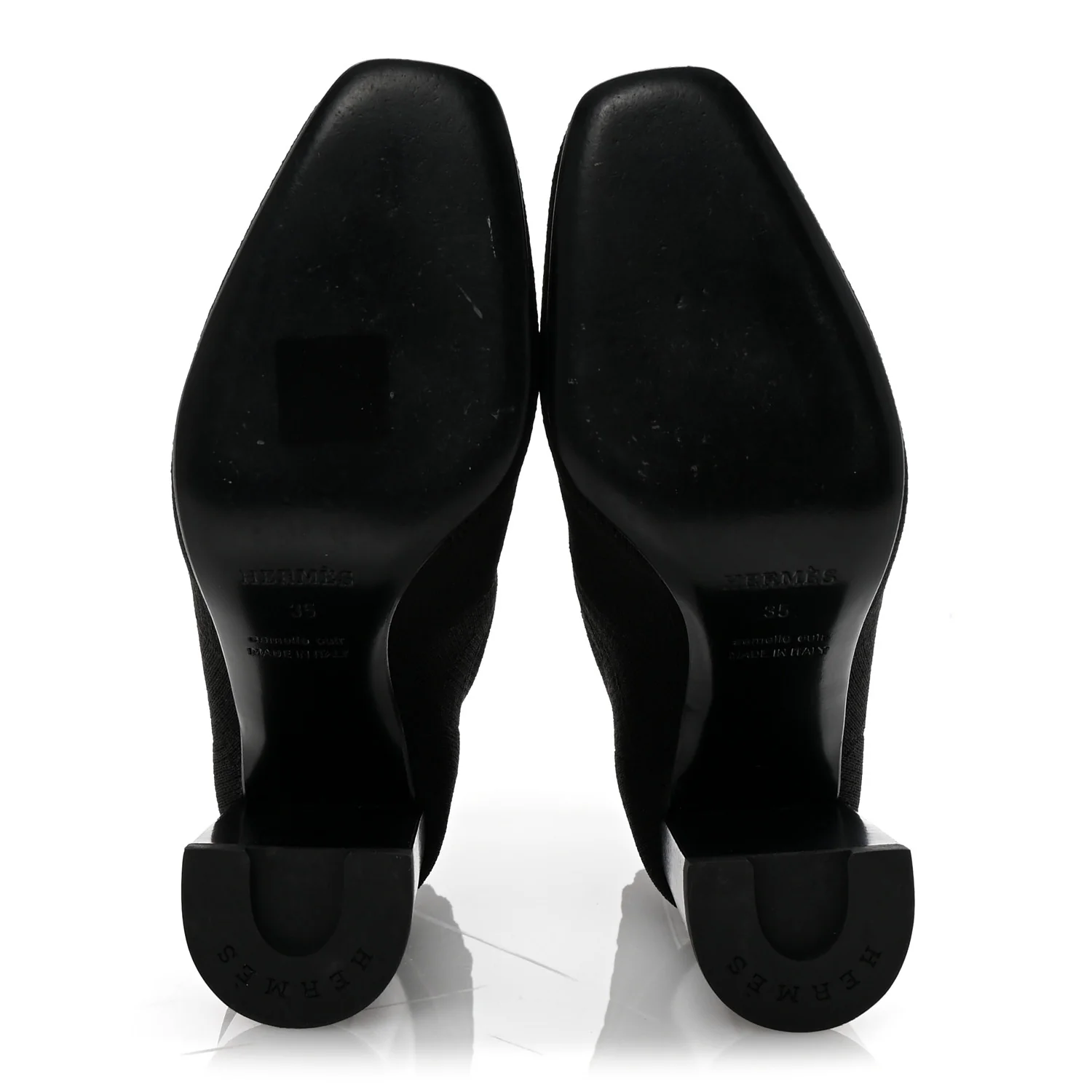 Knit Calfskin Volver 90 Ankle Boots 35 Black - Top Club