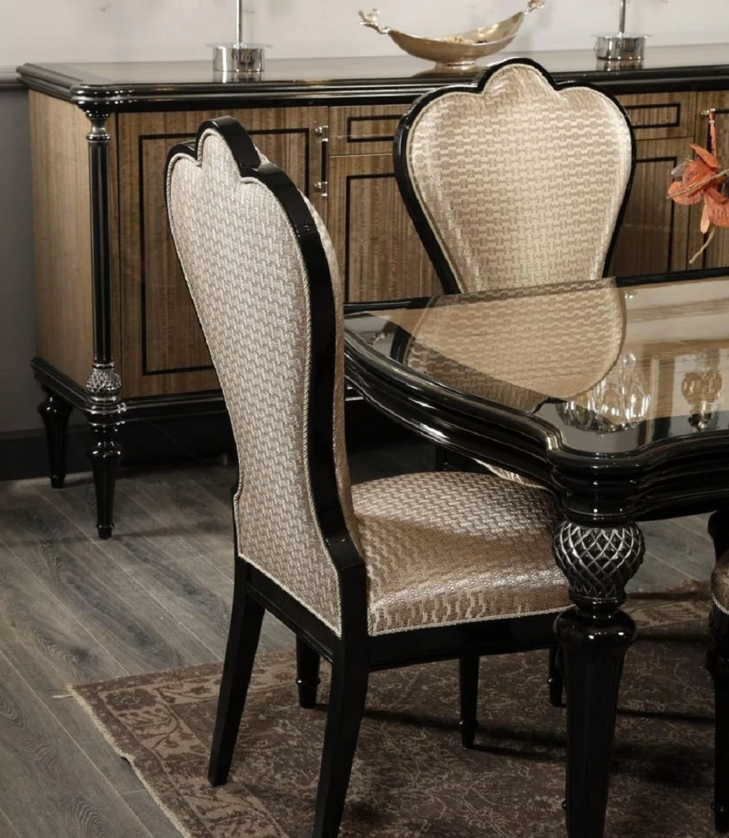 Luxury Baroque Dining Room Set Gold / Black - Handcrafted Baroque Dining Room Furniture