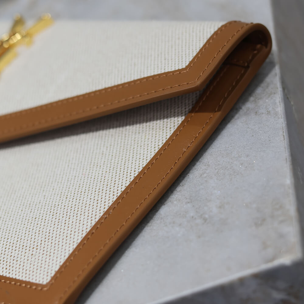 YSL uptown pouch in canvas and leather - Top Club