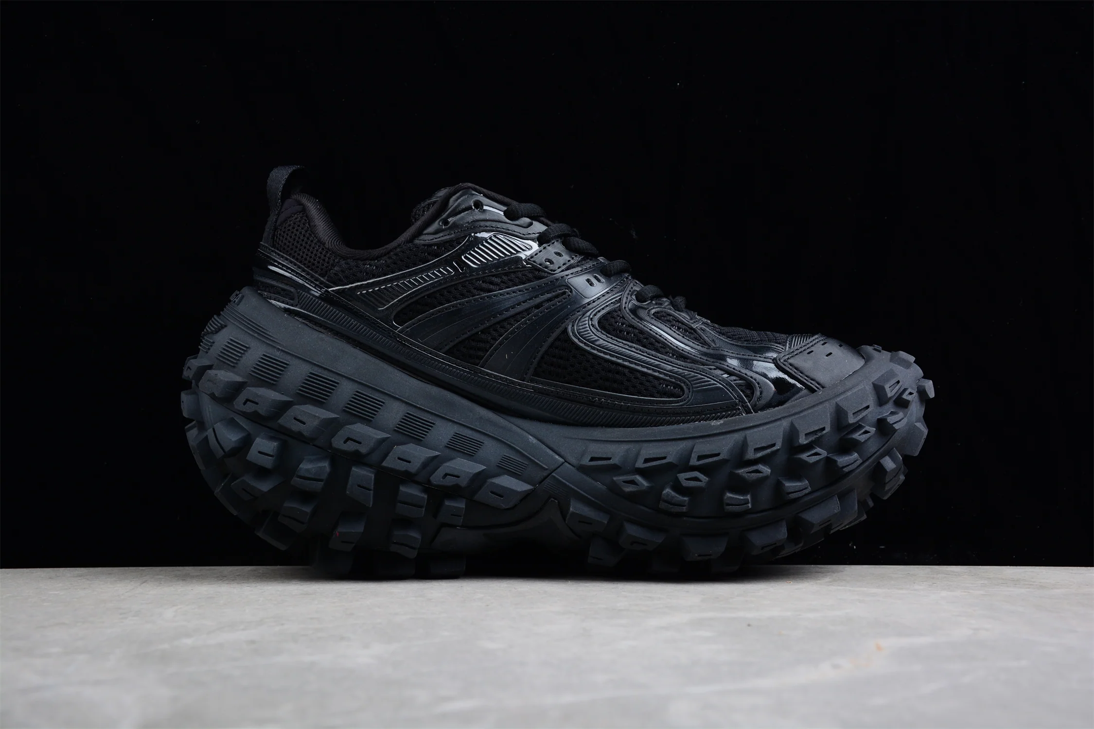 Balenciaga Defender Rubber Platform Sneakers in Black - Sneaker Replica Workshop