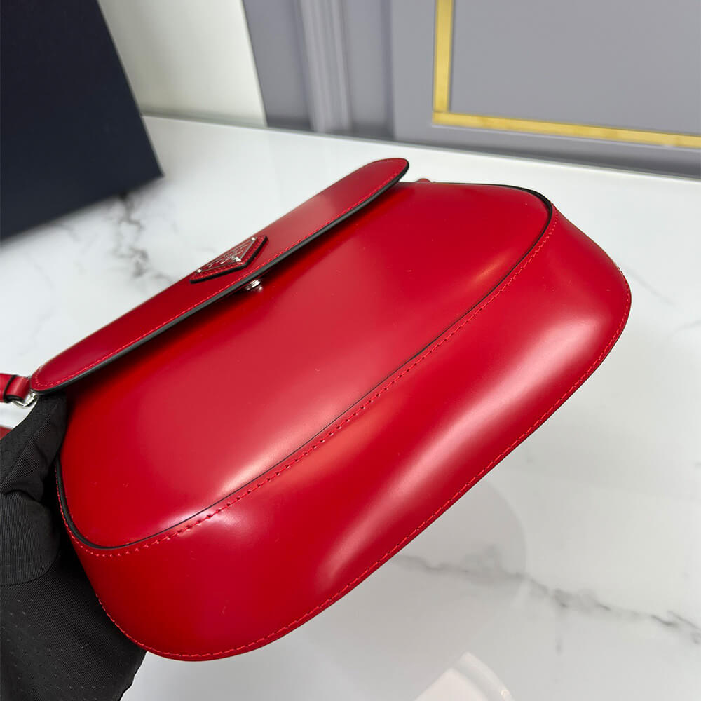 Small Prada Cleo brushed leather shoulder bag with flap - Top Club