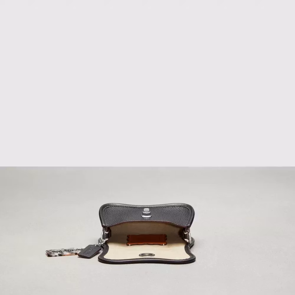 COACH Coach  Mini Wavy Dinky Bag With Colorful Binding In Upcrafted Leather