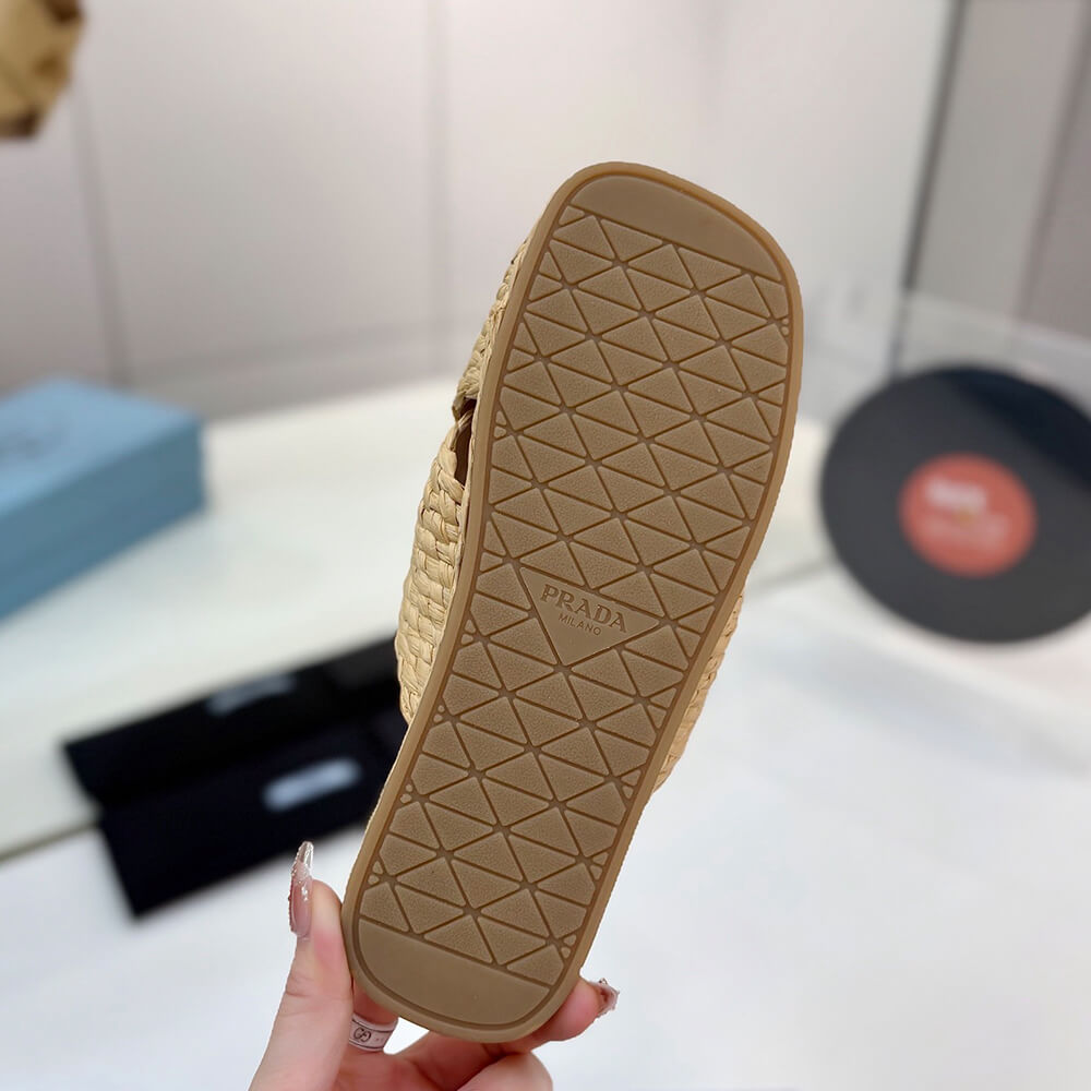 Prada Raffia crisscross slides - Top Club