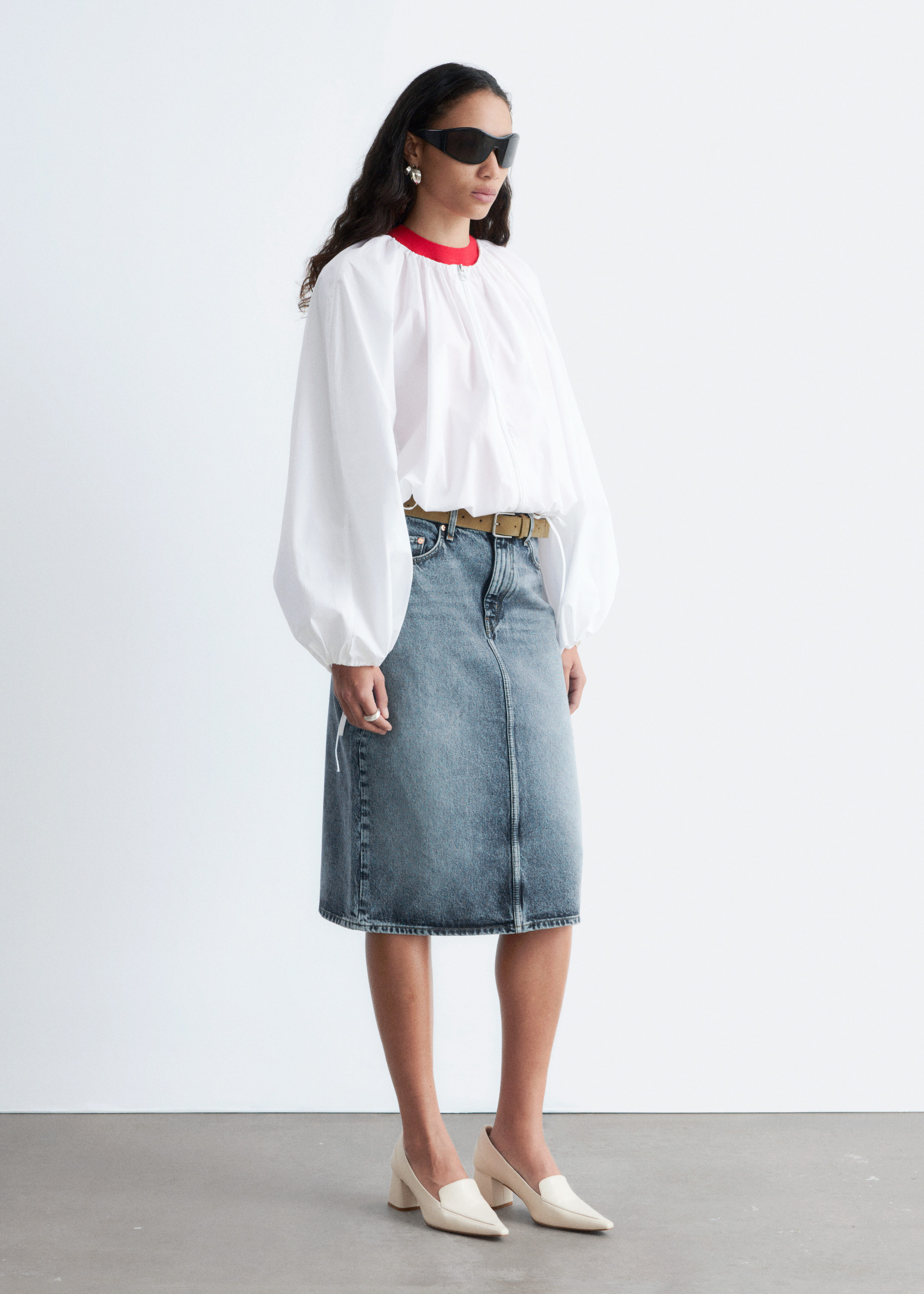 & Other Stories DENIM MIDI SKIRT