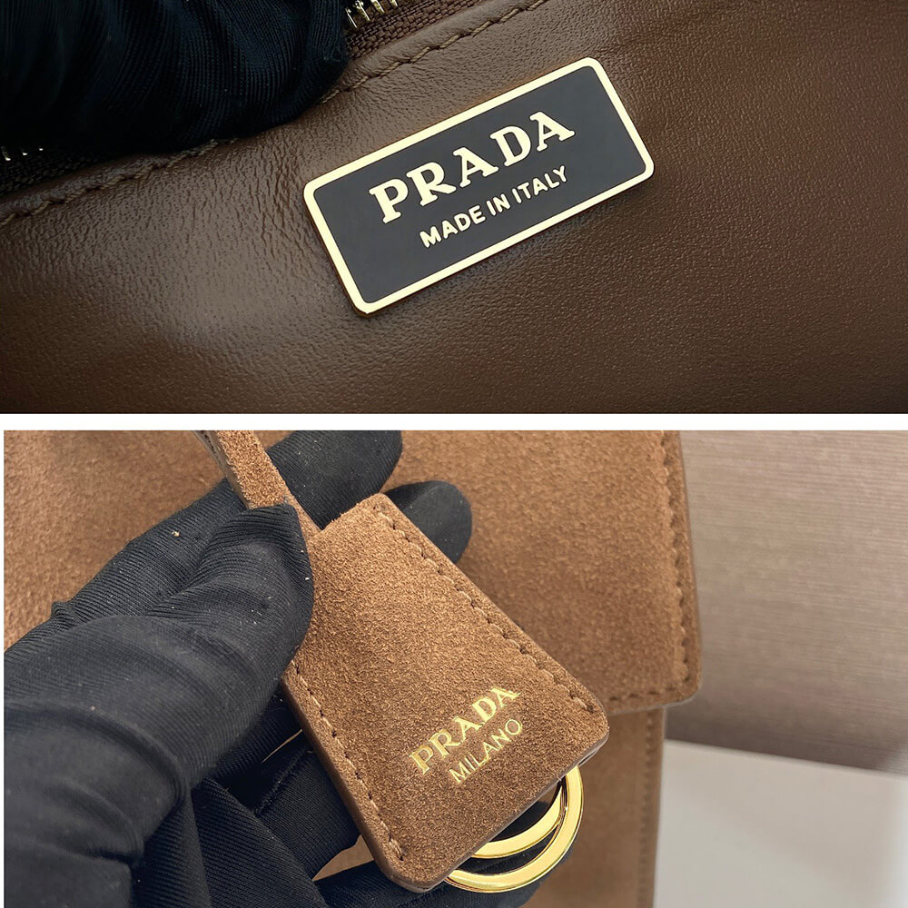 Prada Soft Sound medium suede shoulder bag(high-end grade) - Top Club