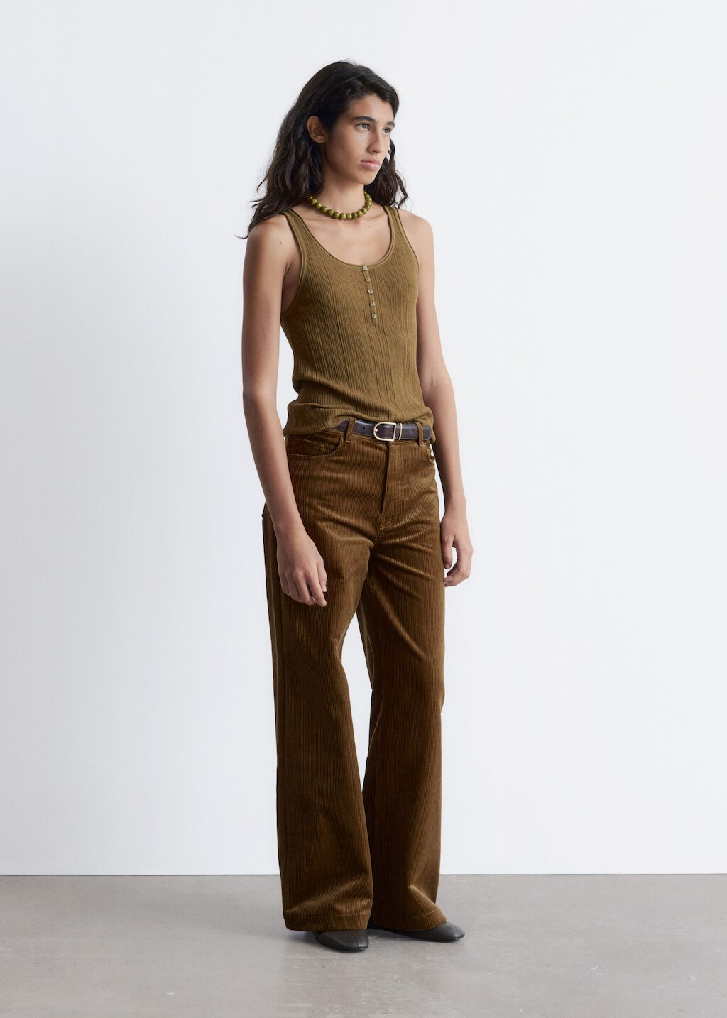 & Other Stories SCOOP-NECK RIB-KNIT TANK TOP