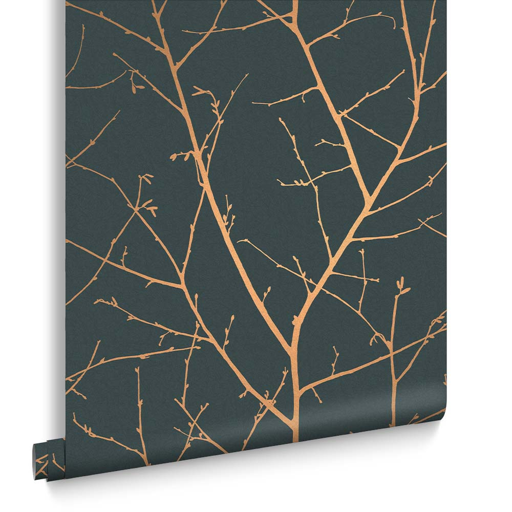Graham & Brown vliesbehang boreas teal / copper Graham & Brown  vliesbehang  Boreas Teal / Copper