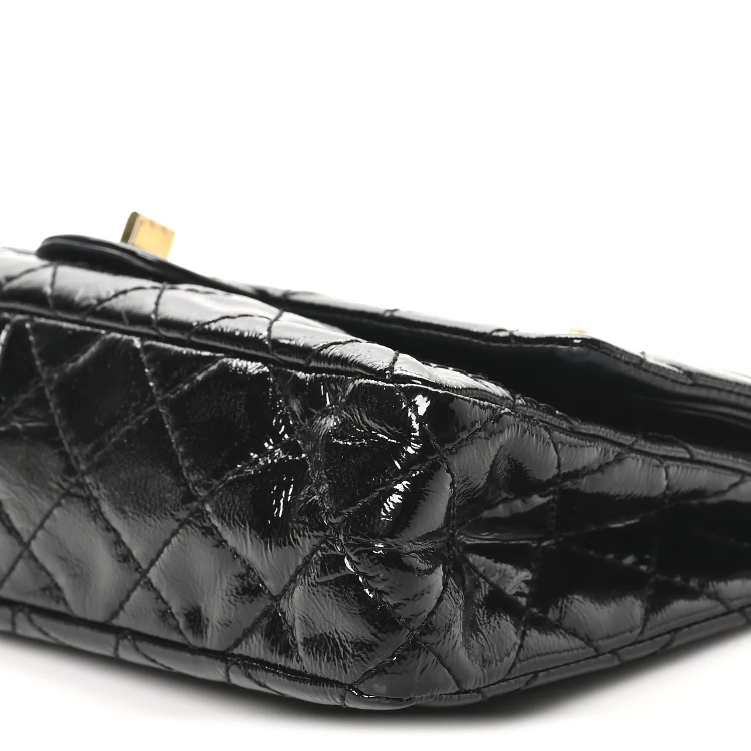 Distressed Patent Quilted 2.55 Reissue 226 Flap Black - Top Club