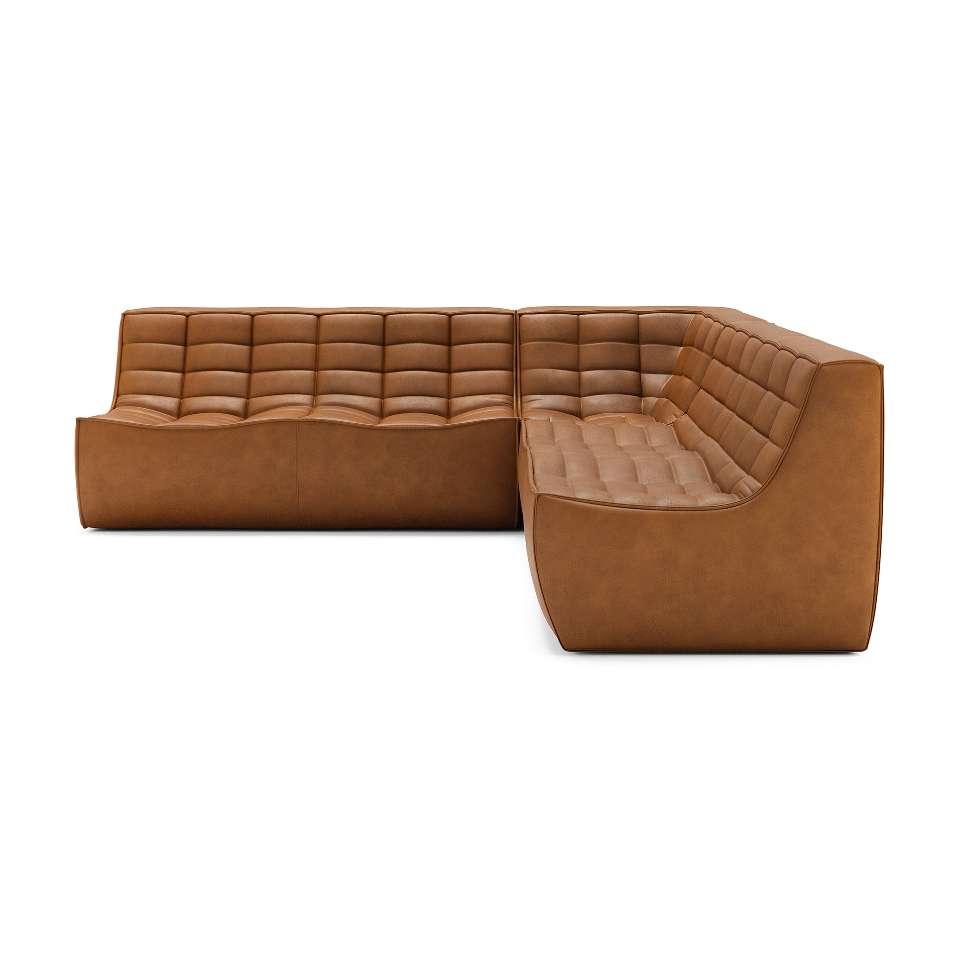 Modulaire bank N701 old saddle set 2x2 seat 90° rechte hoek