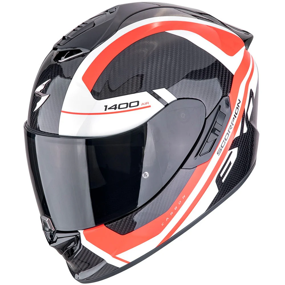 SCORPION EXO 1400 EVO II CARBON ENKO HELMET WHITE / RED / BLACK
