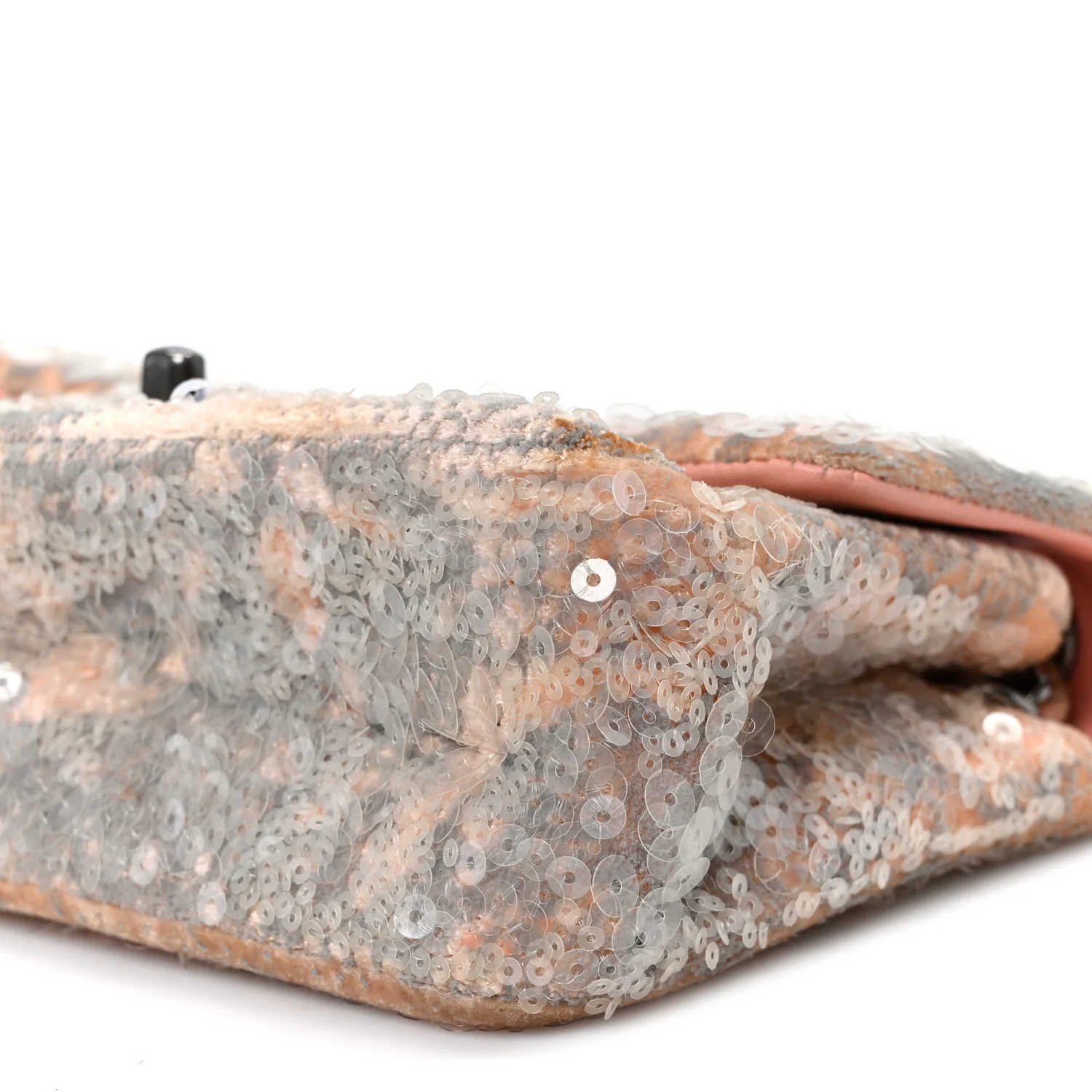 Sequin Mini Flap Light Orange Grey - Top Club