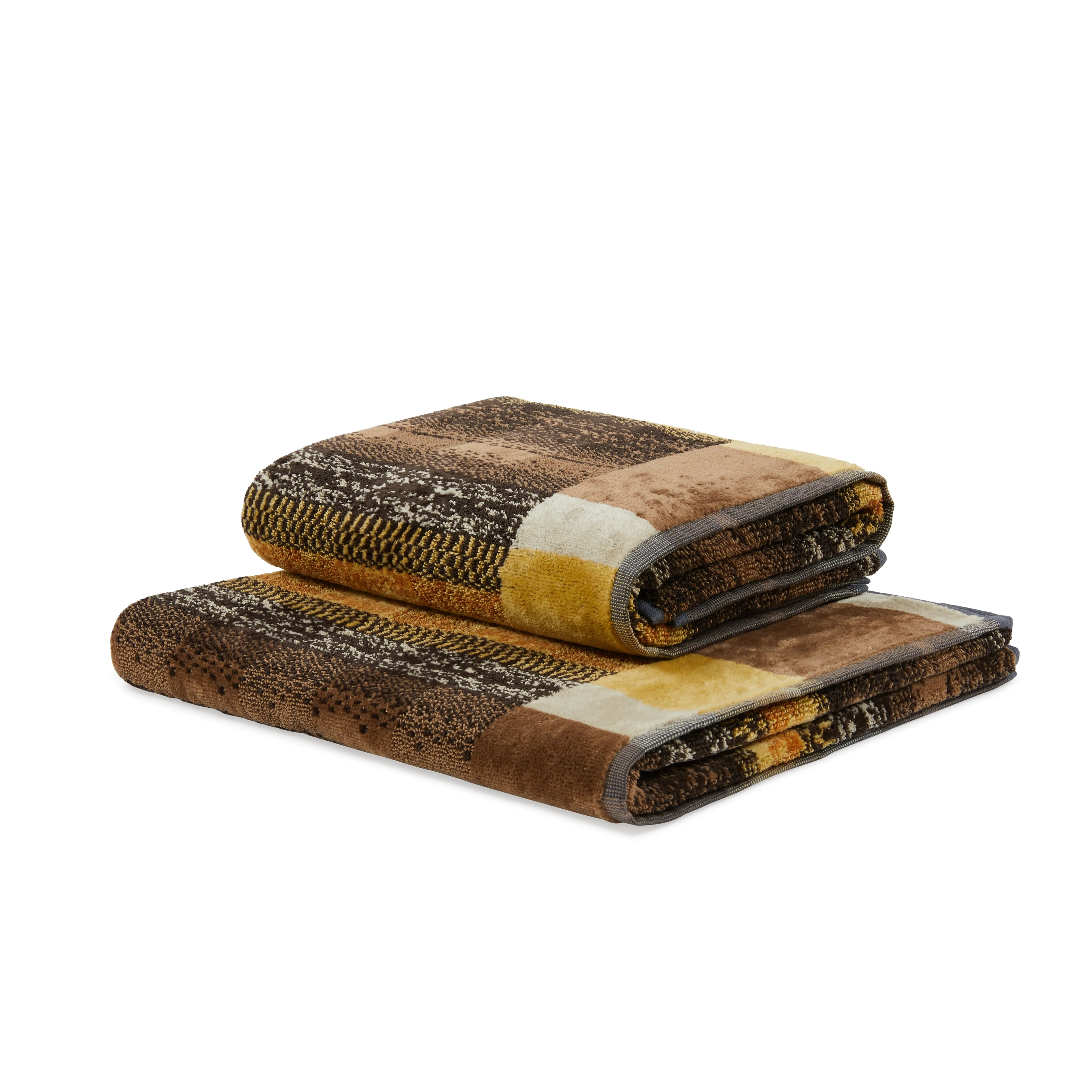 Asciugamano Con Ospite In Spugna Tandy 40X60+60X100 Bruciato Carrara