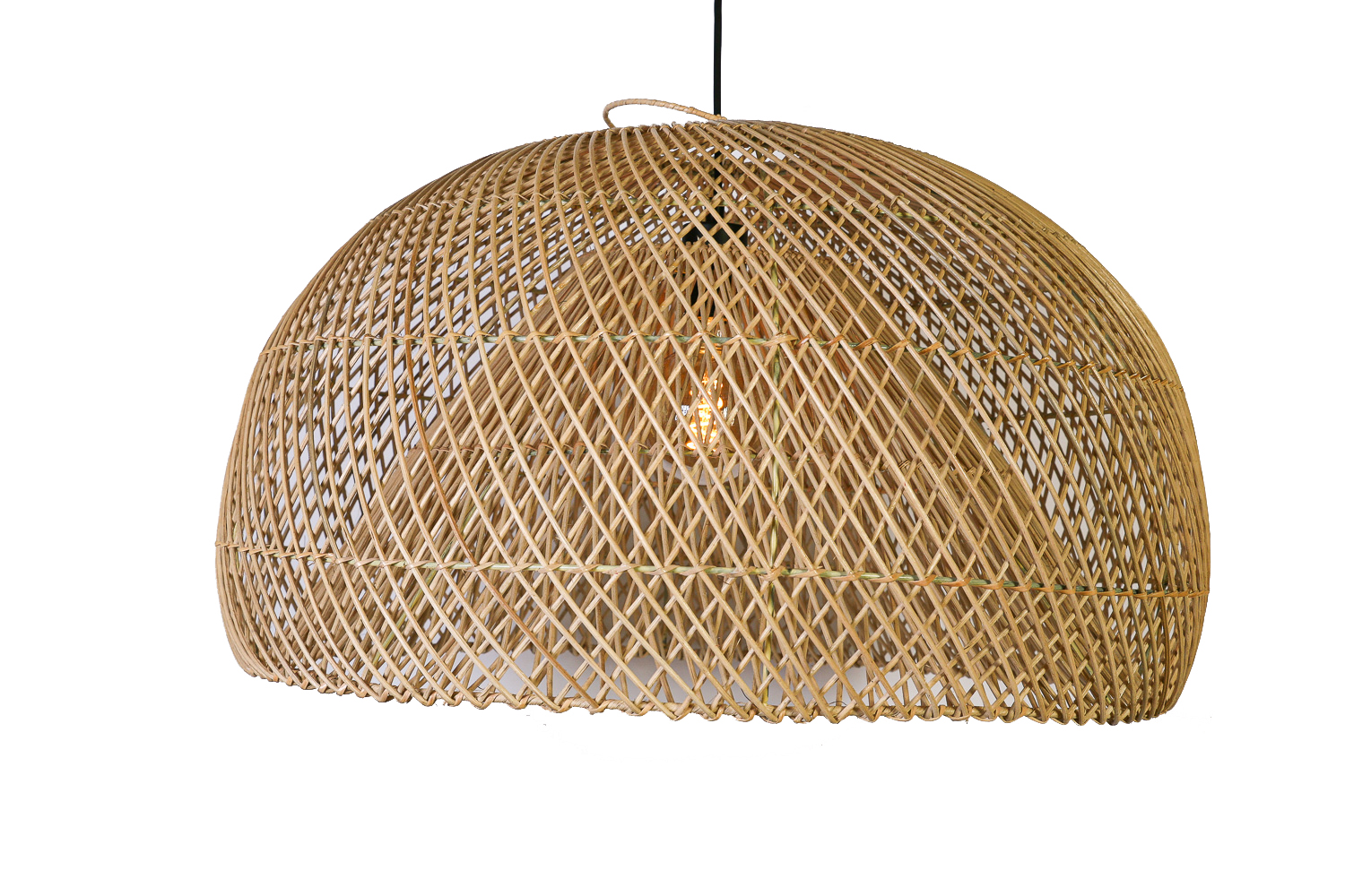 Hanglamp rotan dubbele bol 40 cm