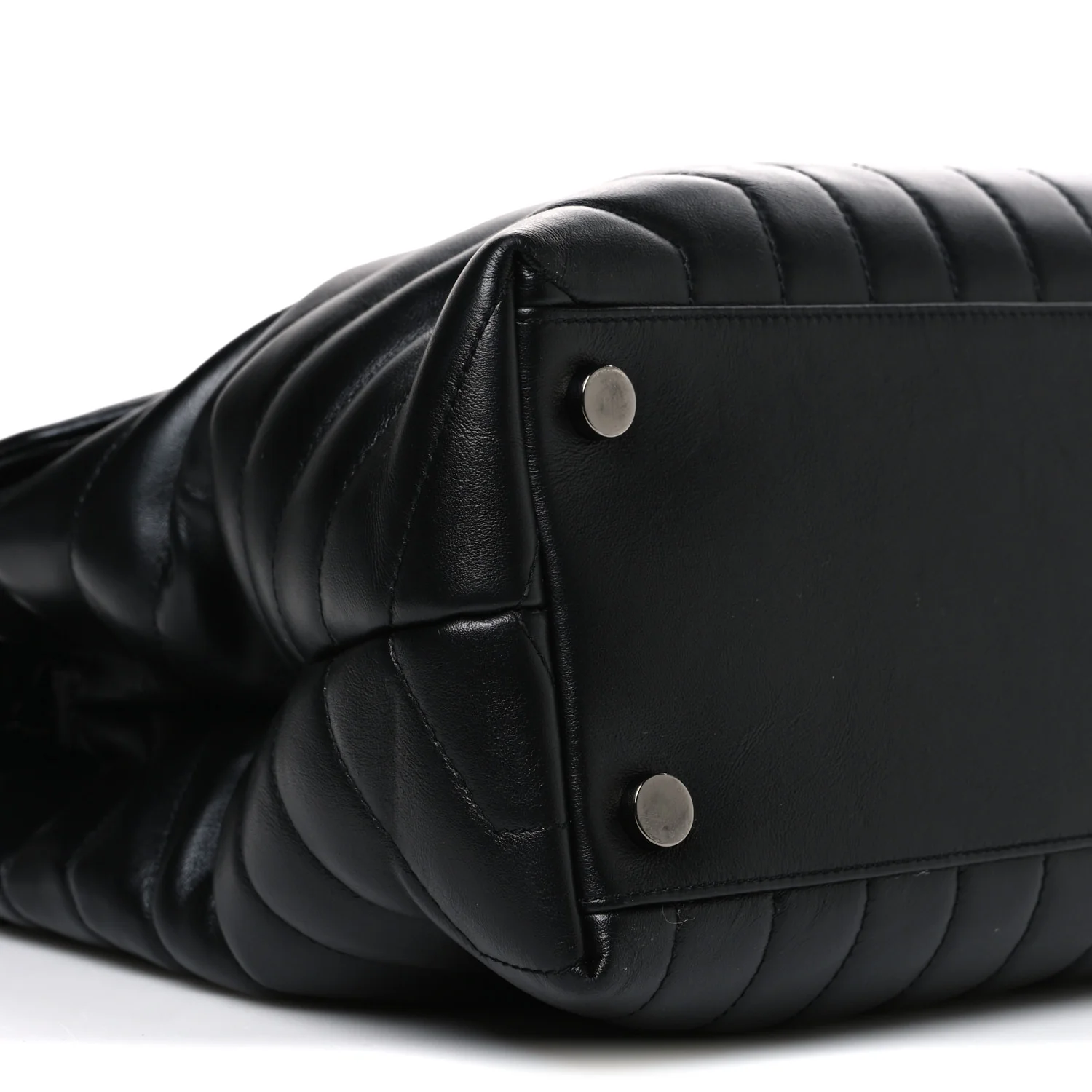 Calfskin Y Quilted Monogram Monochrome Large Loulou Chain Satchel Black - Top Club