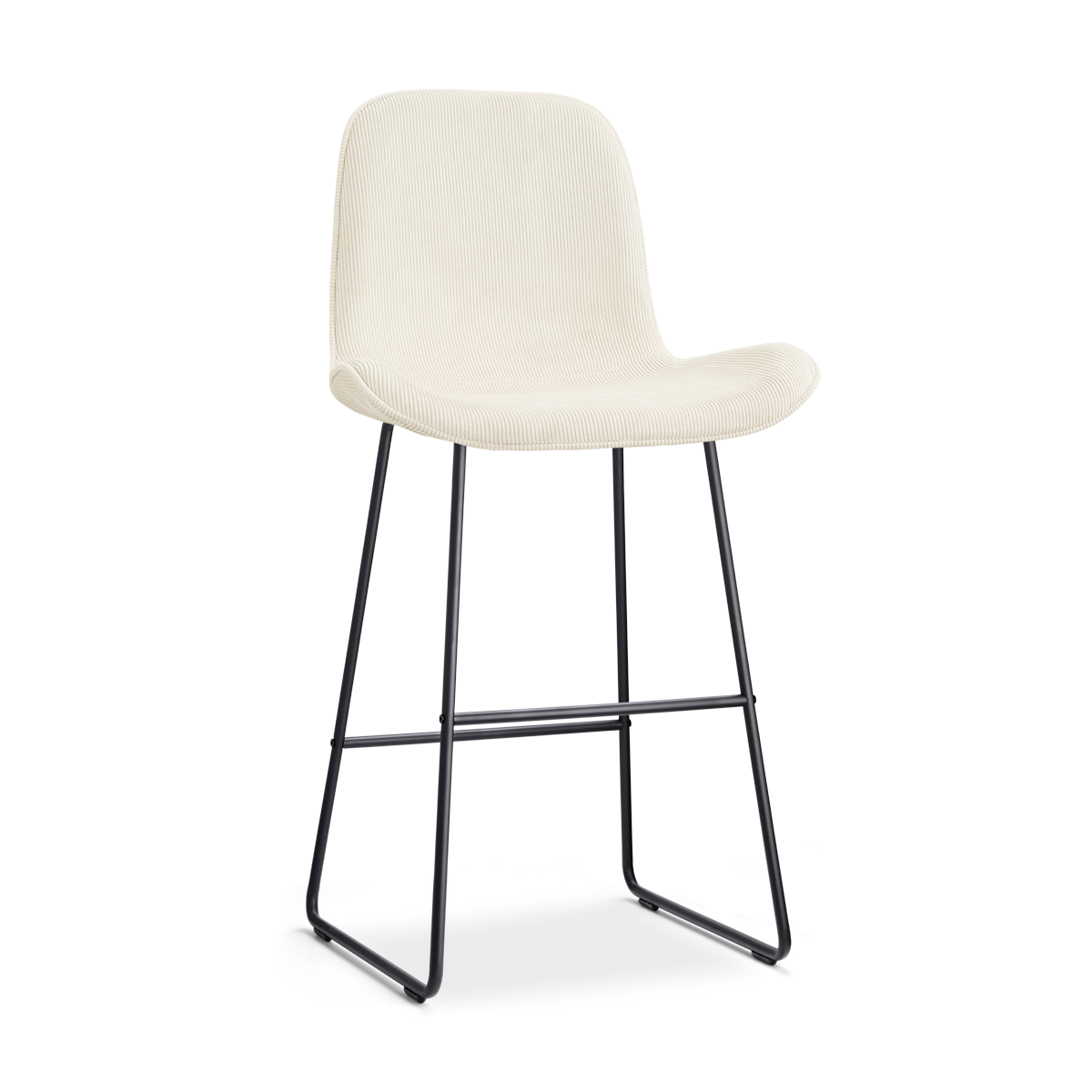Barkruk Nino-Fé zwart onderstel rib beige 75 cm