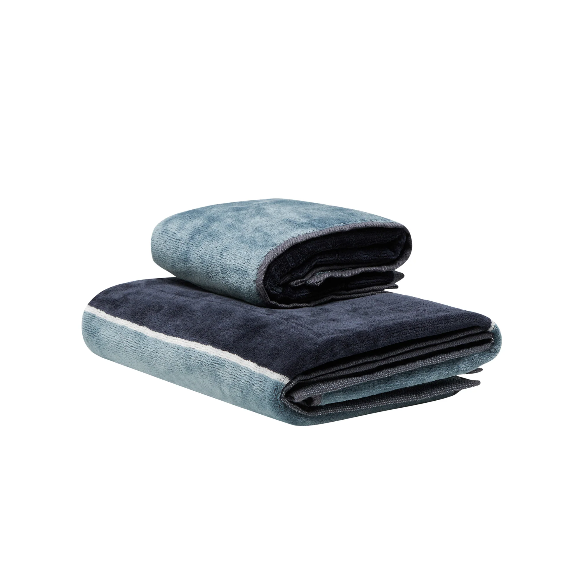 Asciugamano Con Ospite In Spugna Londra 40X60+60X100 Blu Carrara