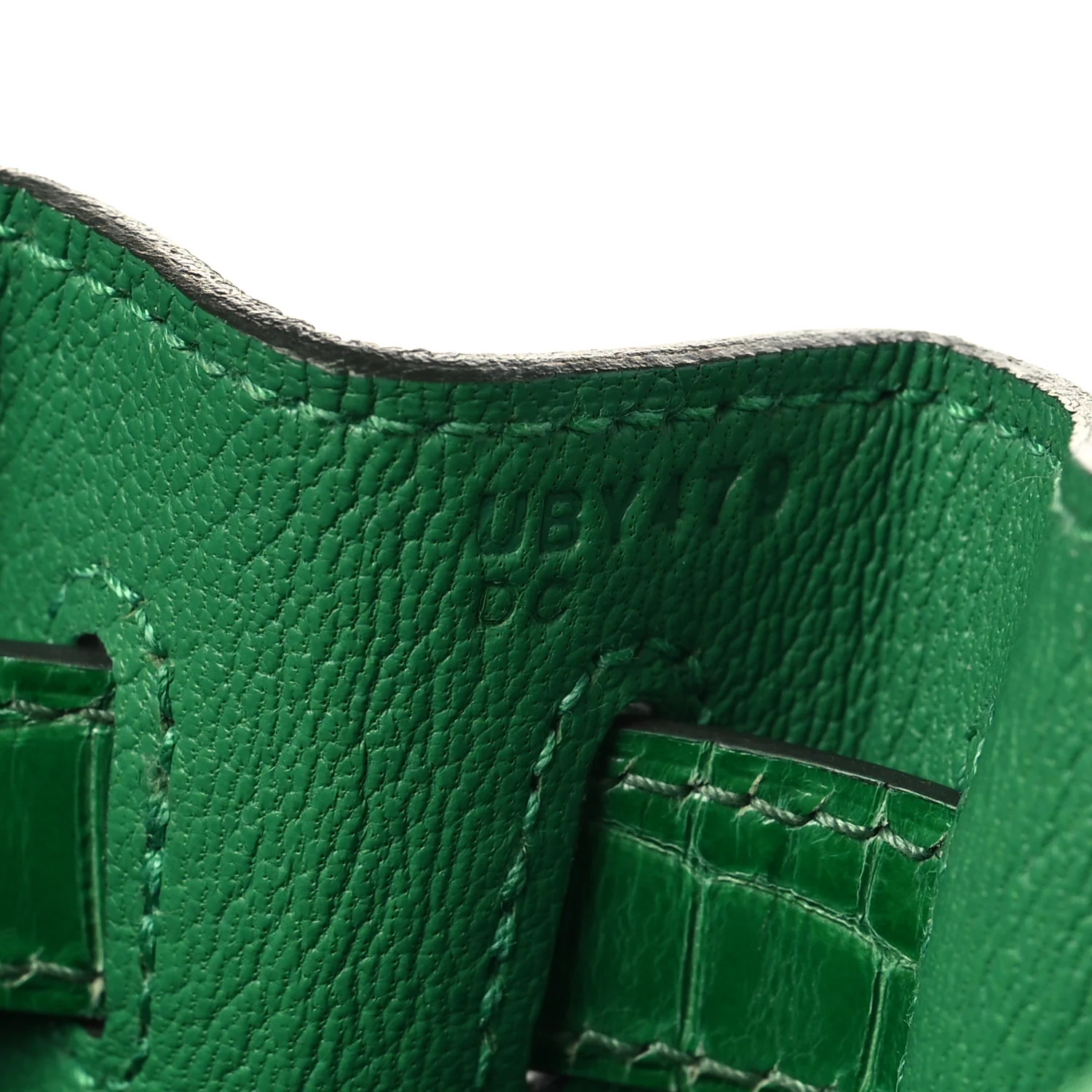 Togo Shiny Niloticus Crocodile Kelly Retourne Touch 28 Bambou - Top Club