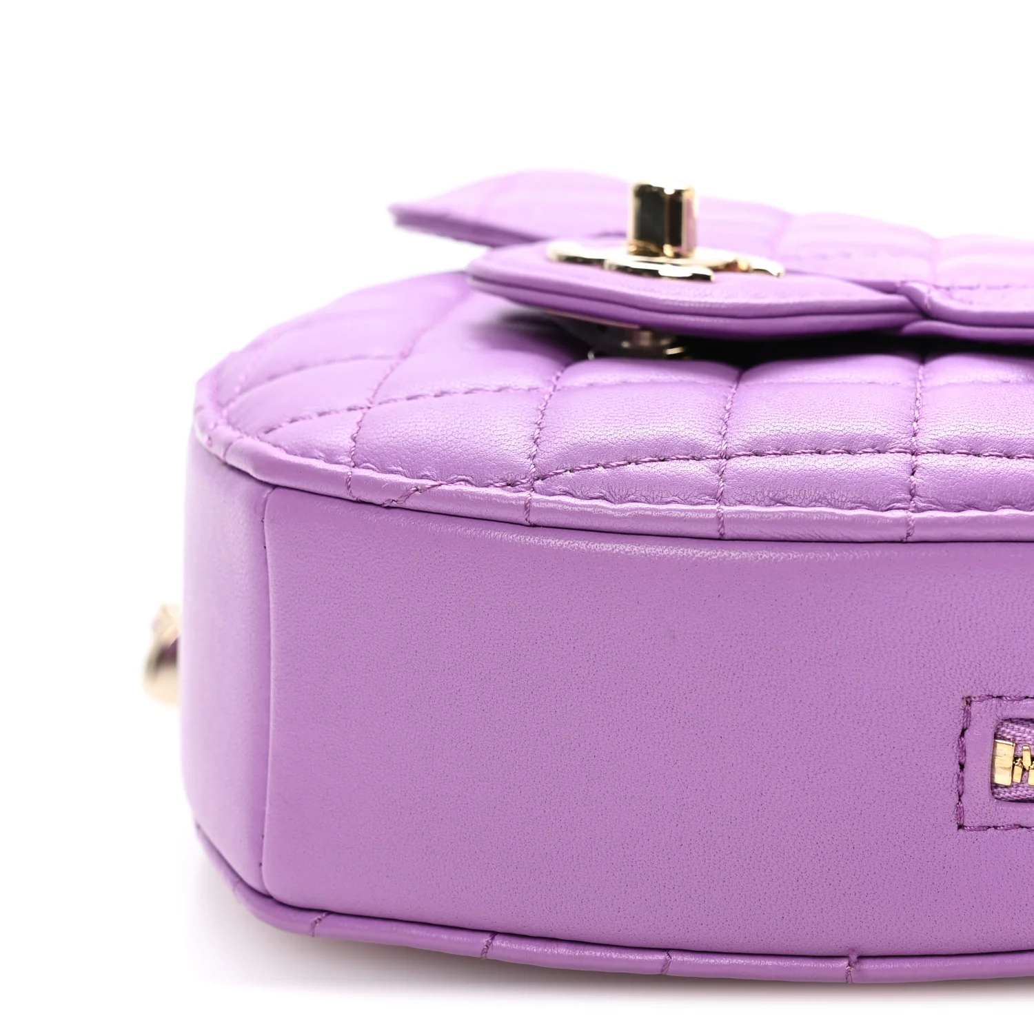Lambskin Quilted CC In Love Heart Bag Purple - Top Club
