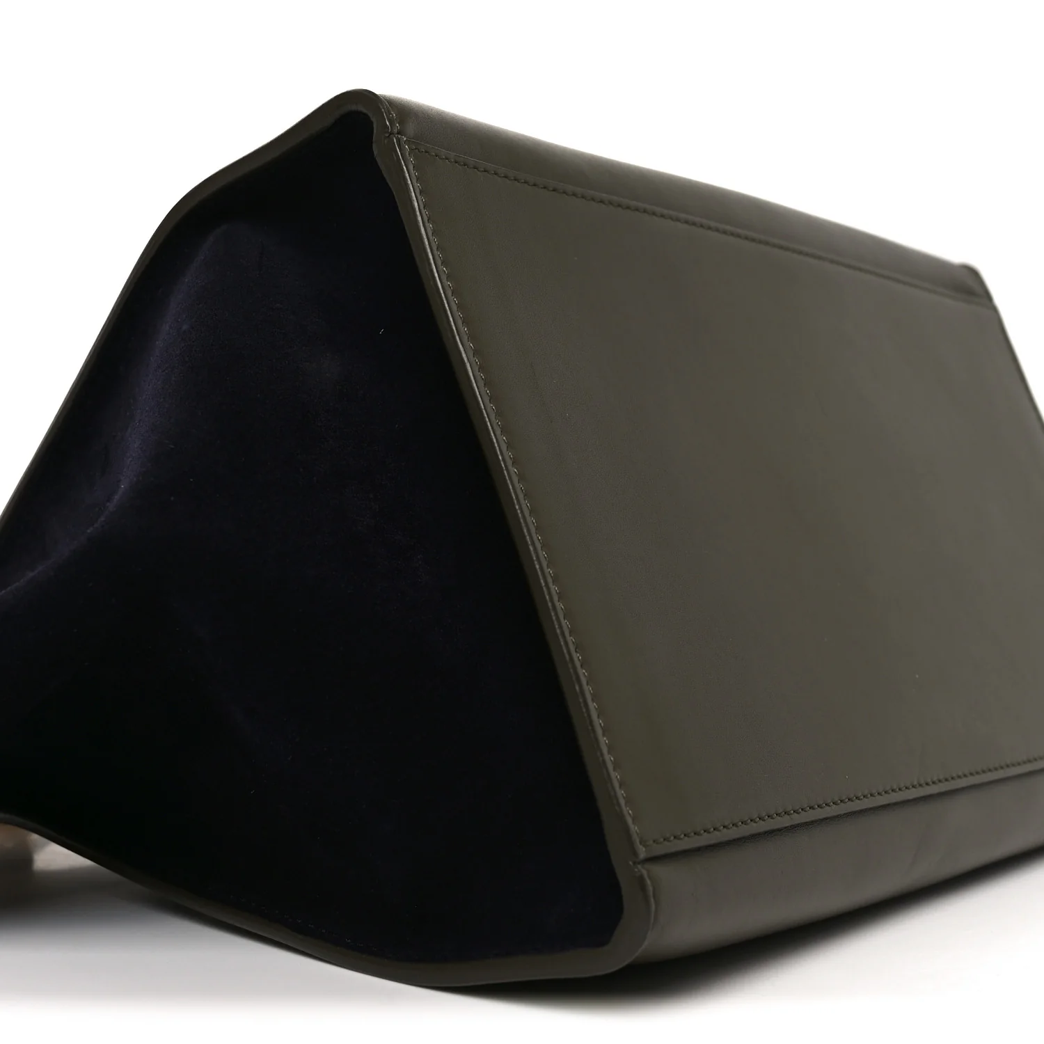 Smooth Calfskin Suede Medium Tri-Color Trapeze Cream Black Khaki - Top Club