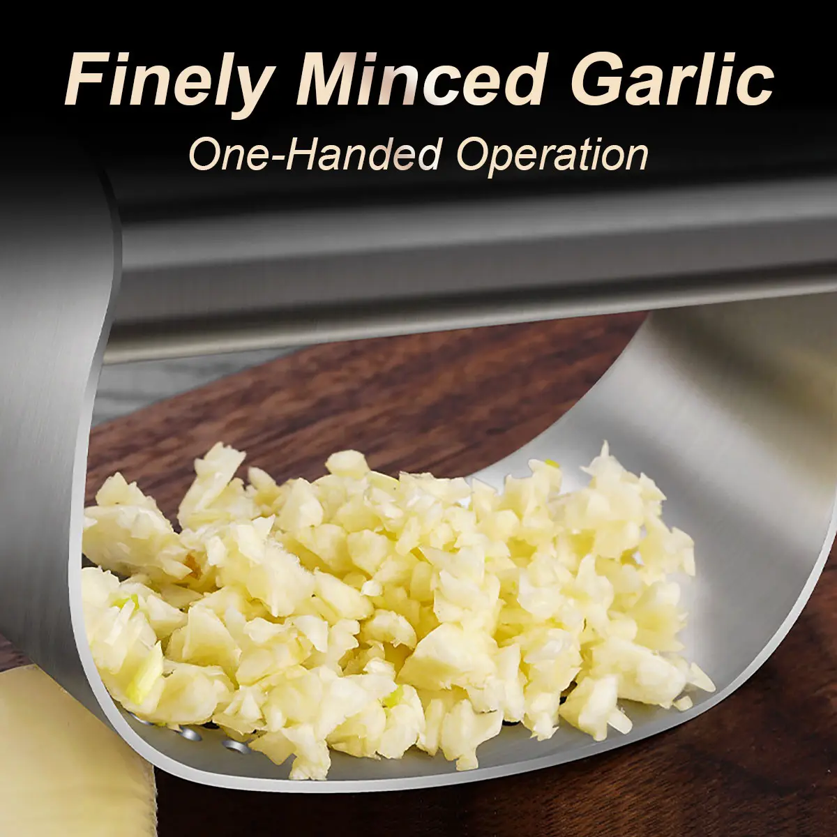 Stainless Steel Garlic Press Bundle Set (1-2pcs) - Stainless Steel Cooking Multi-Use Solid Metal Tool, Garlic Mincer, Meat Grinder, Washable Countertop Kitchen Gadget, Specialty Kitchen Utensils