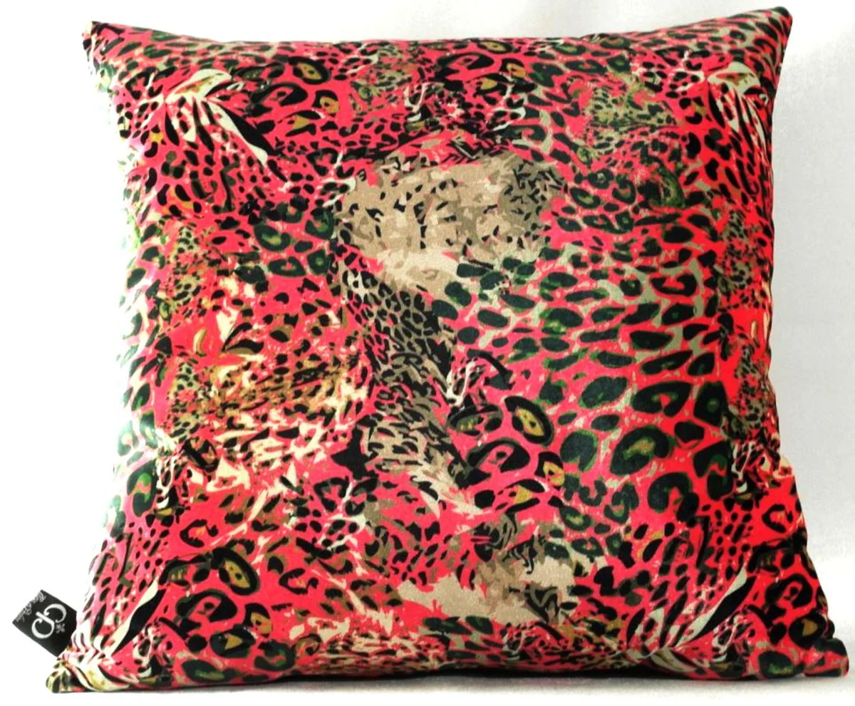 Luxury living room decorative cushion Kansas Leo multicolored 45 x 45 cm - finest velvet fabric - luxury collection