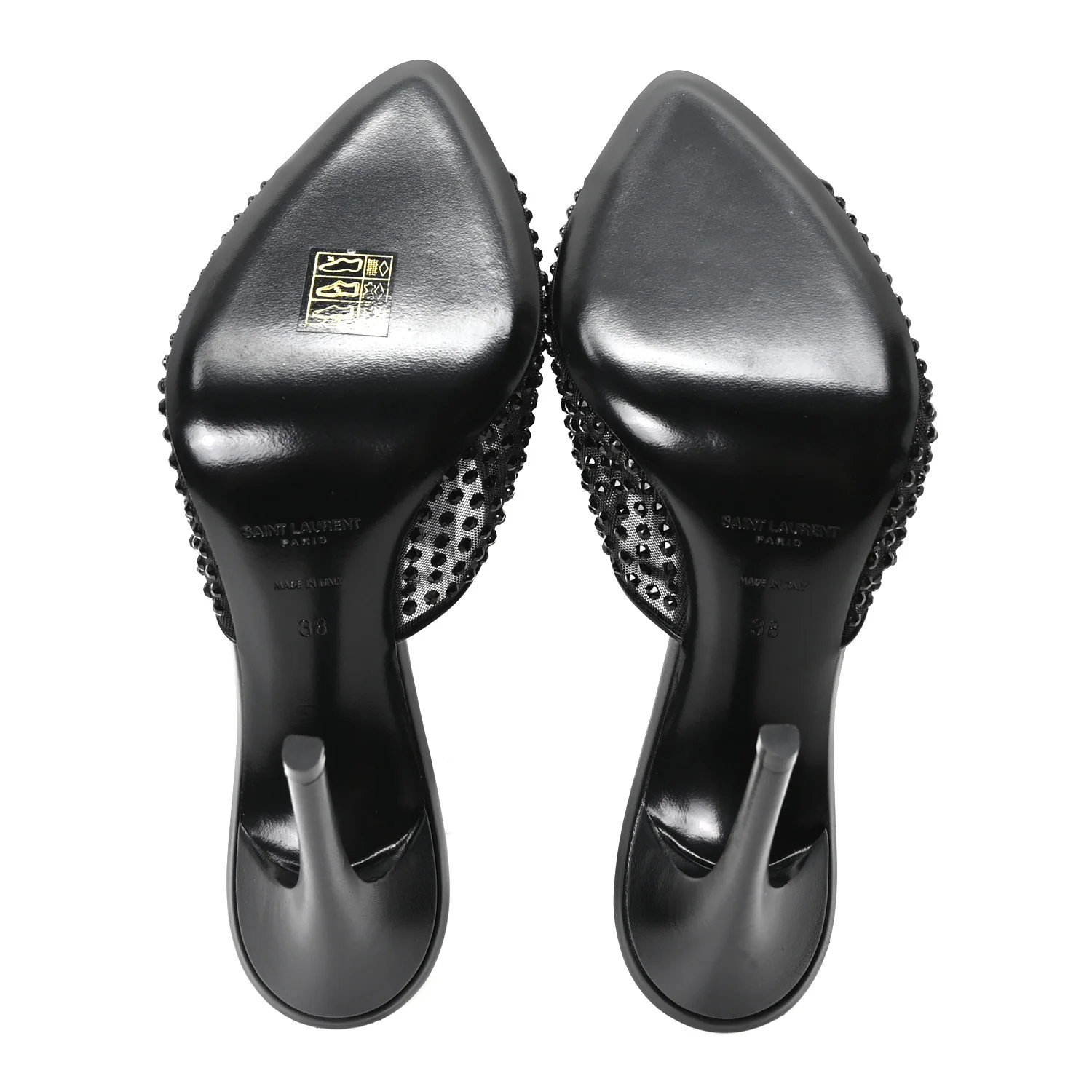 Tulle Strass Gippy 110 Mule Sandals 38 Black - Top Club