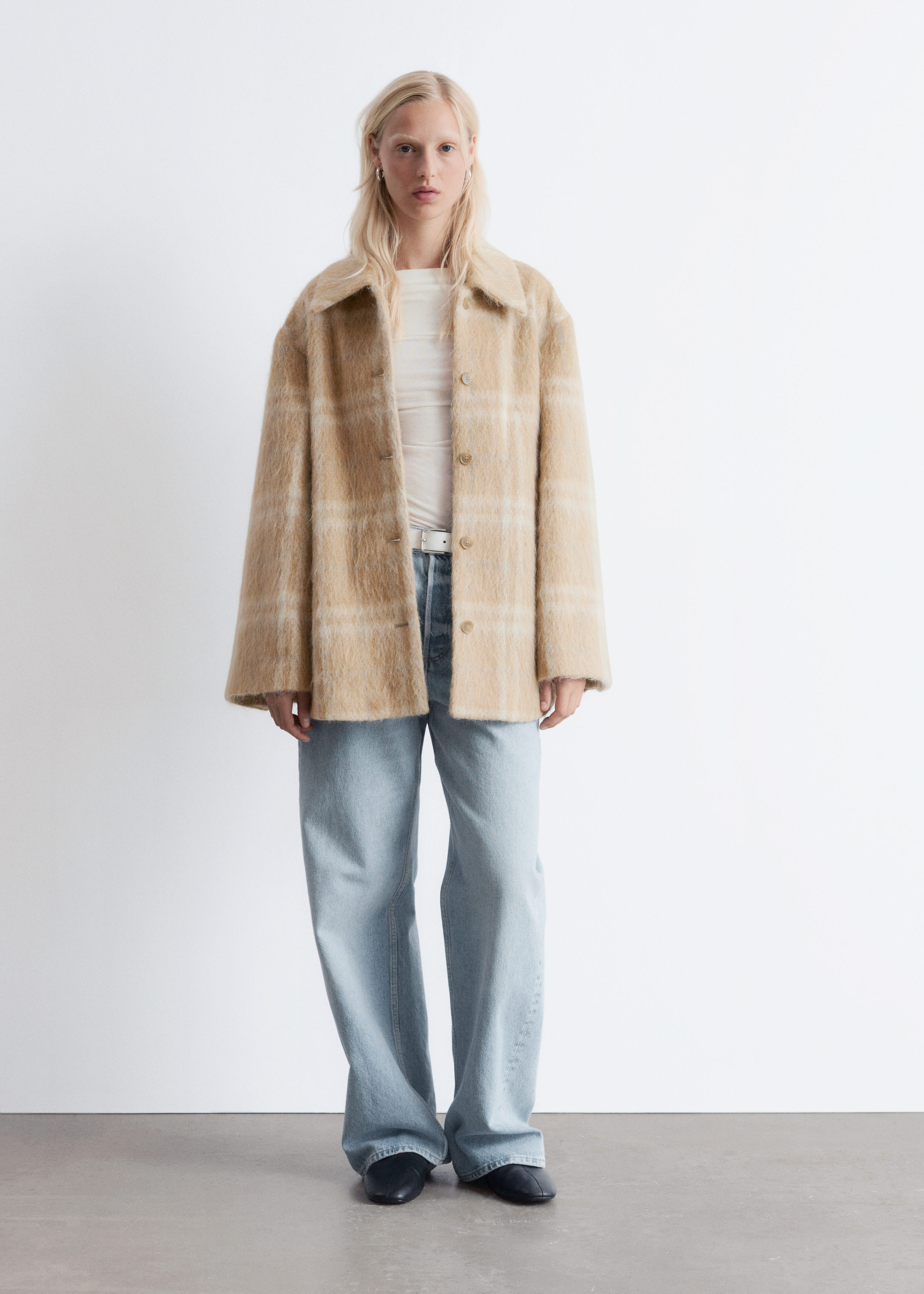 & Other Stories CHECKED WOOL SHIRT JACKET