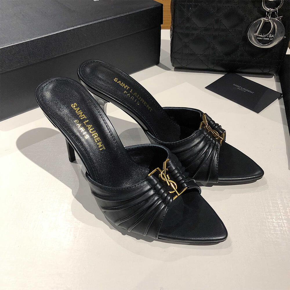 YSL  BABYLONE MULES IN SMOOTH LEATHER - Top Club