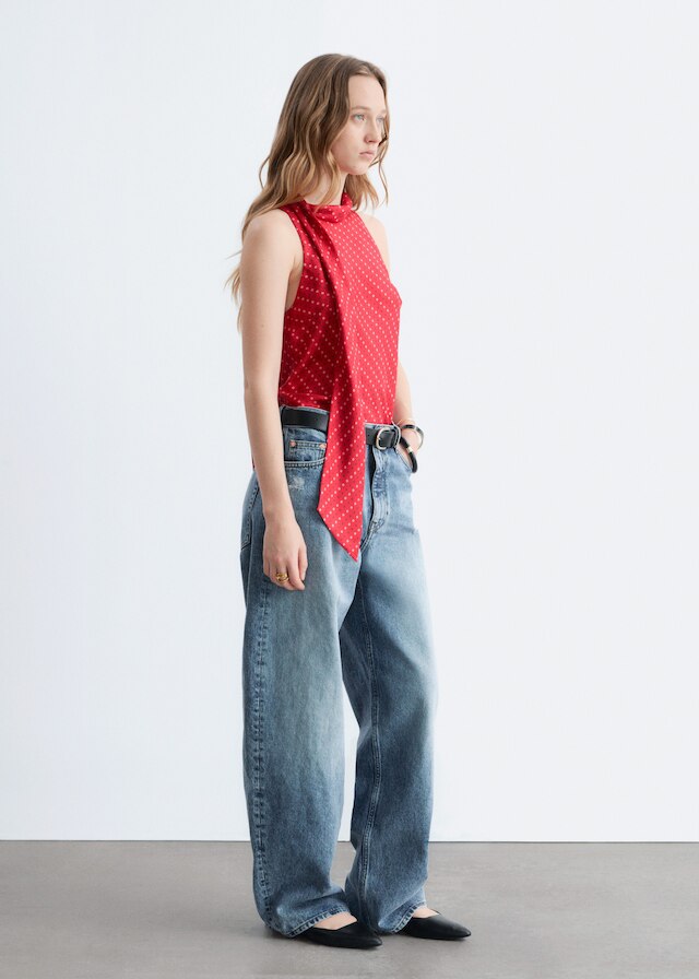 & Other Stories SCARF-NECK SILK TOP