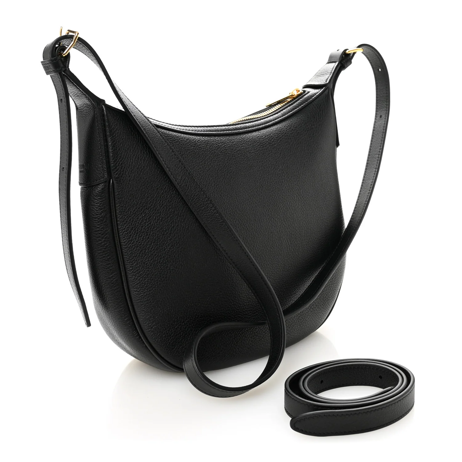 Supple Calfskin Cuir Triomphe Small Heloise Shoulder Bag Black - Top Club