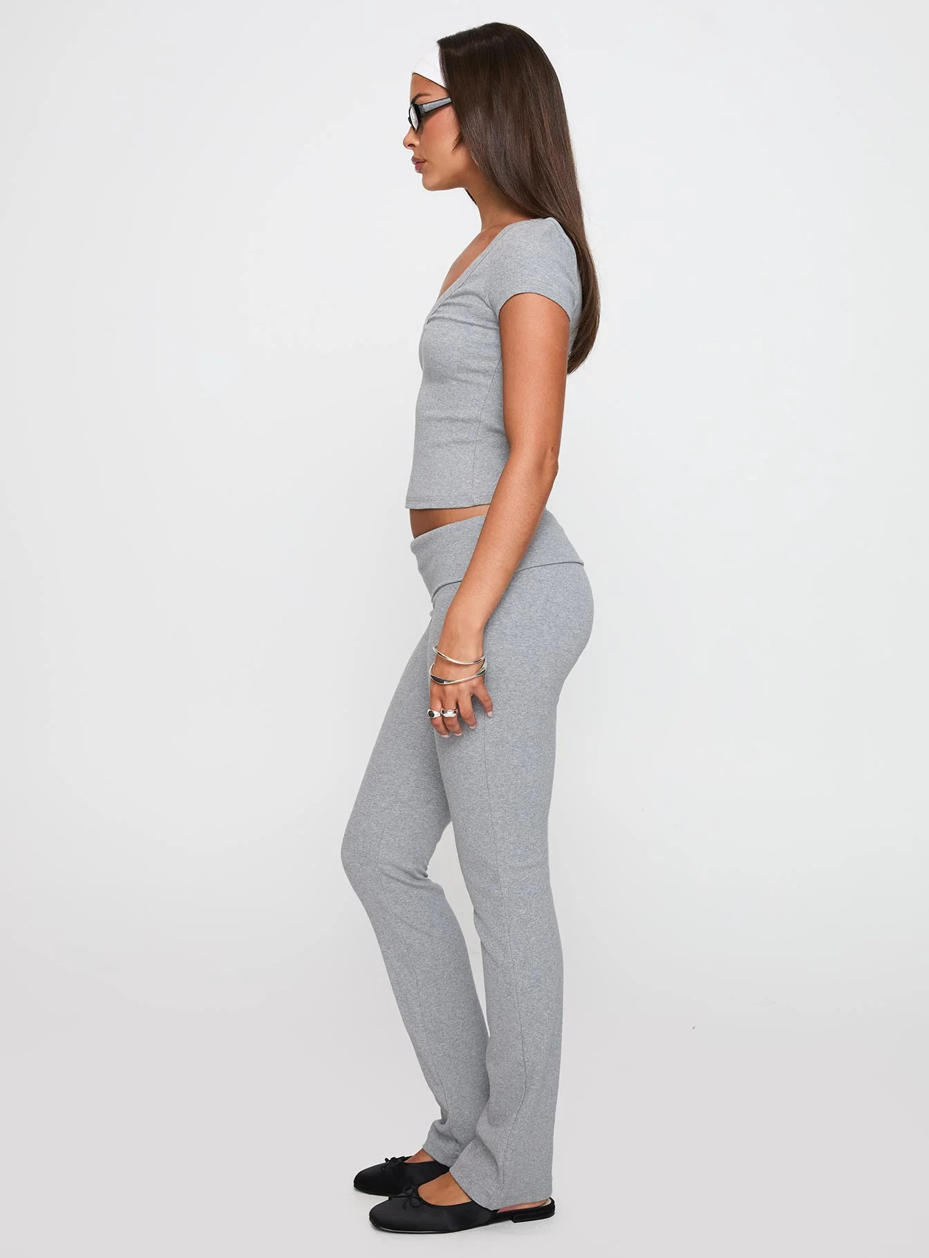 Truth Be Told Straight Leg Pant Grey Marle