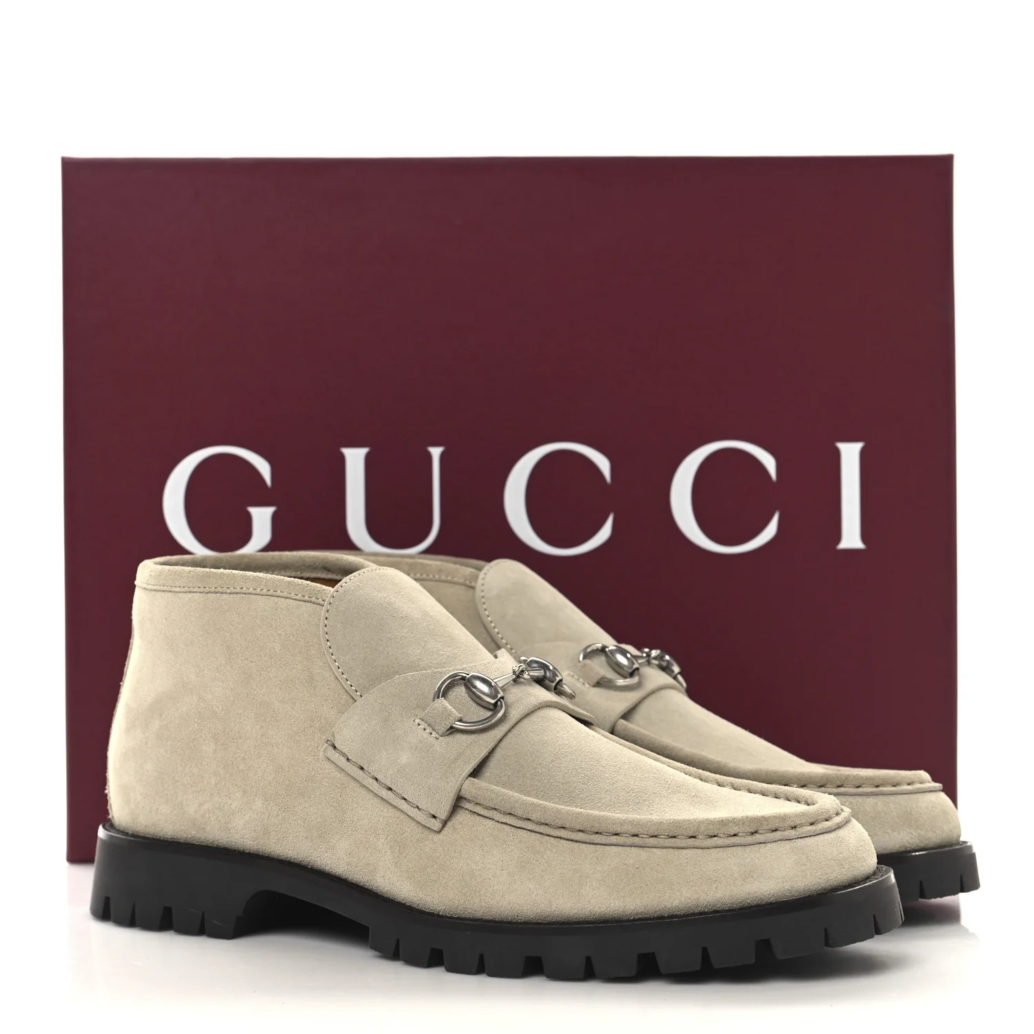 Suede Mens Horsebit Ankle Boots 8.5 Beige - Top Club