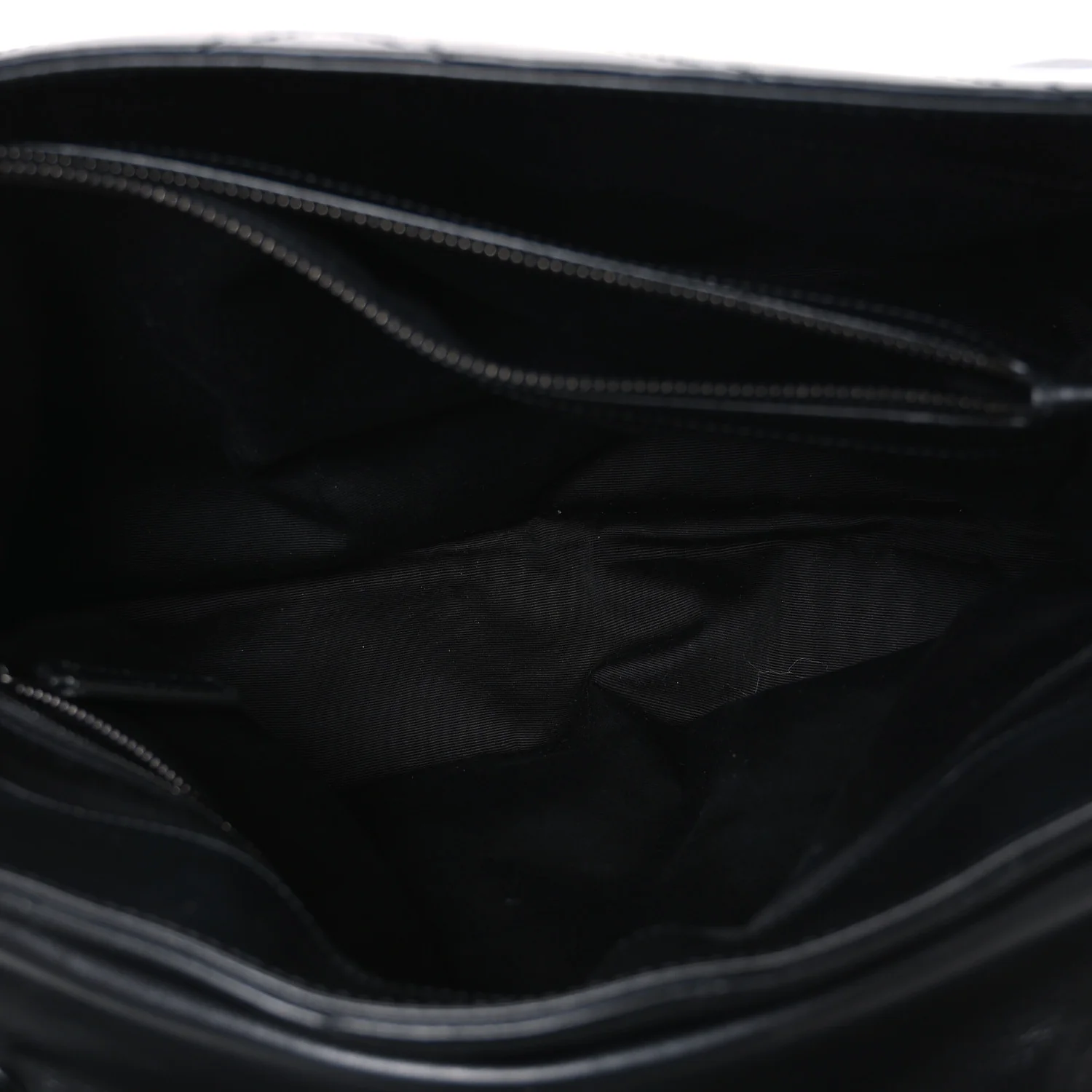 Calfskin Y Quilted Monogram Monochrome Large Loulou Chain Satchel Black - Top Club