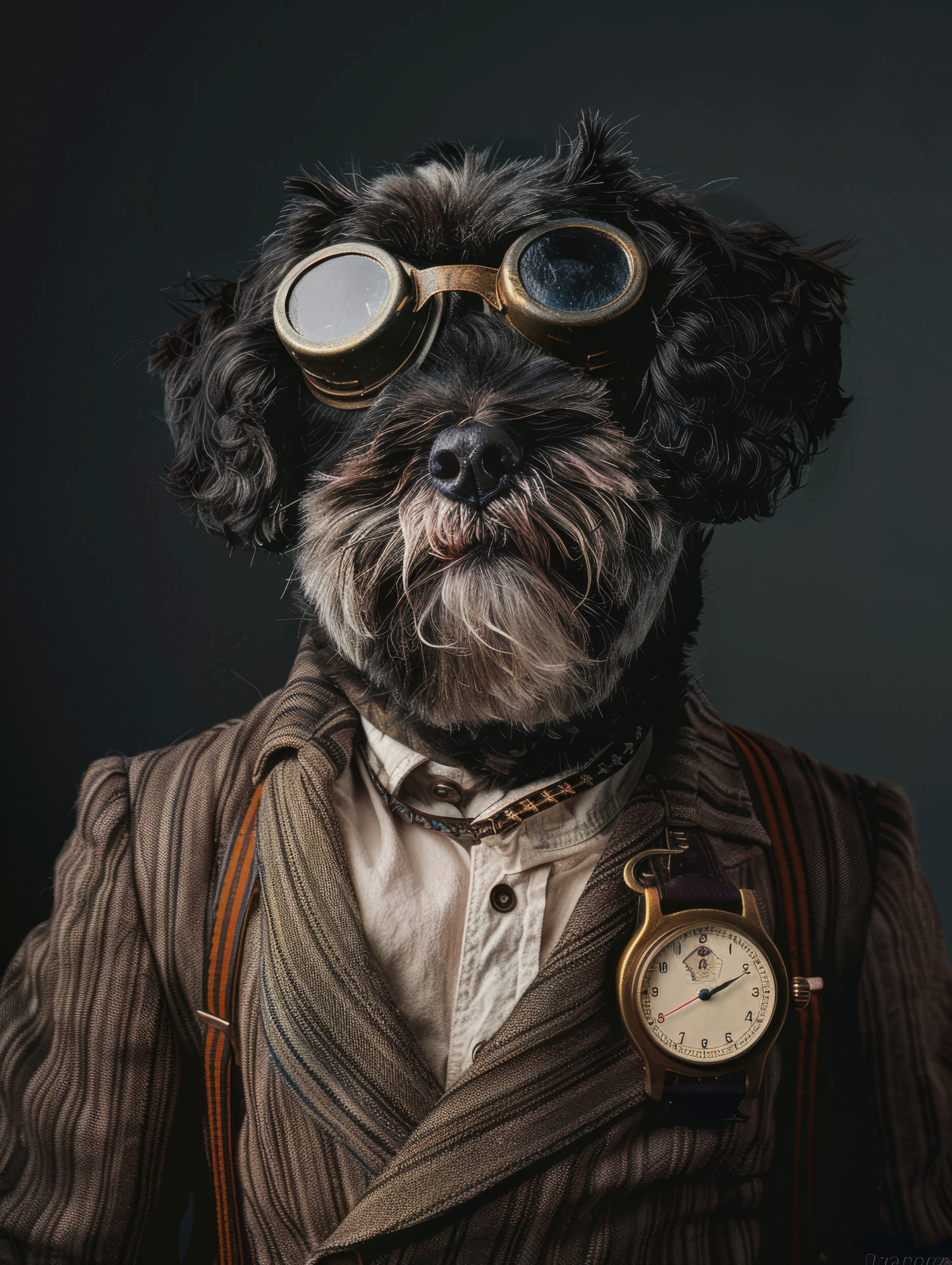 Canvas schilderij van een Spaanse Waterhond 100x200 cm